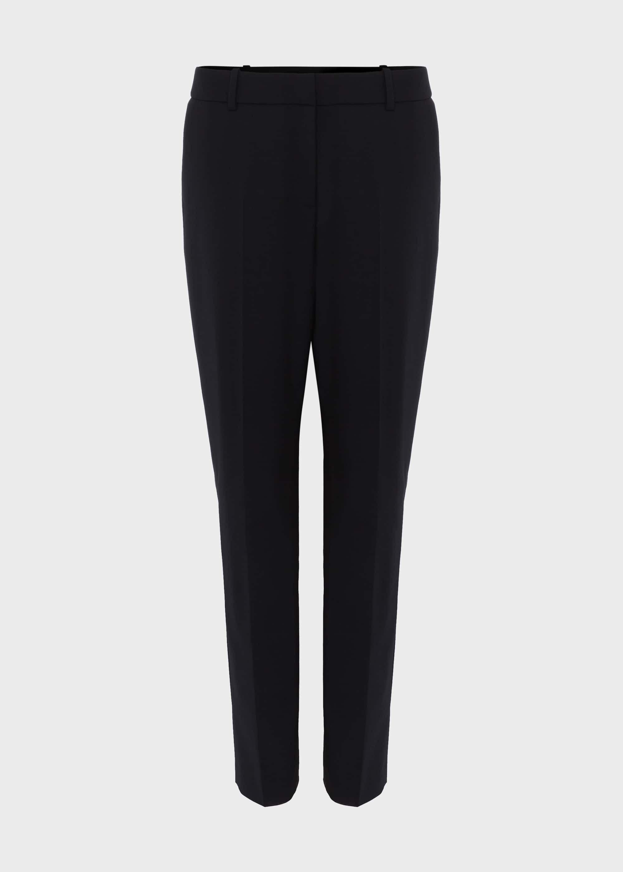 Gael Twill Tapered Trousers, Black, hi-res