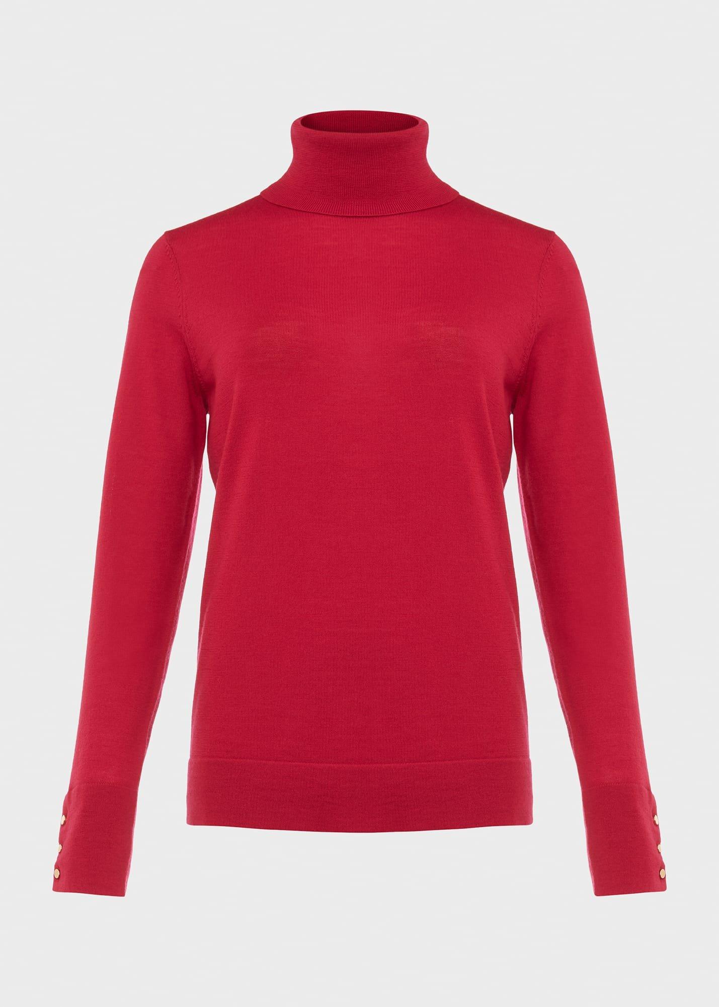 Lara Merino Wool Roll Neck Jumper, Granita Pink, hi-res