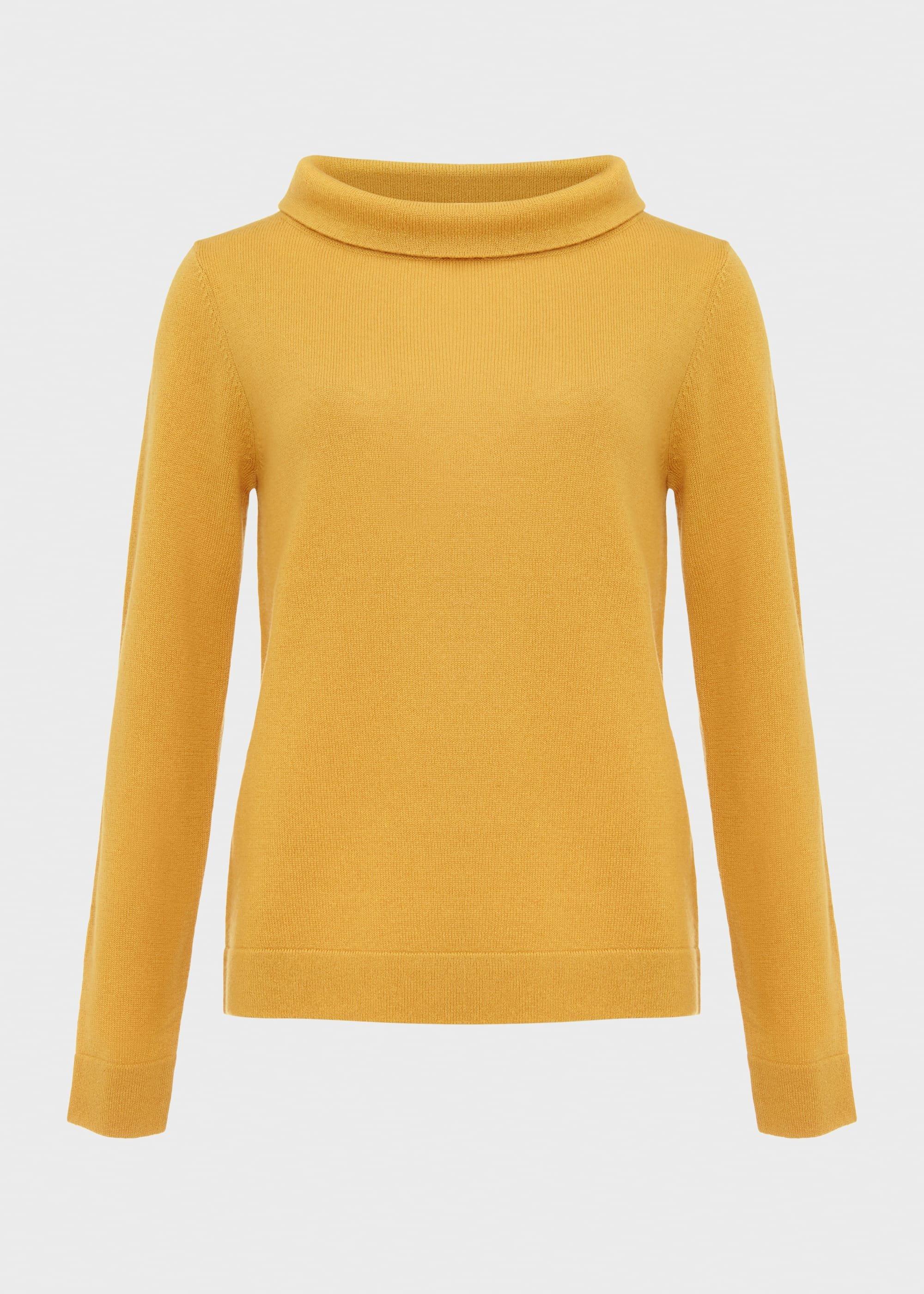 Audrey Wool Cashmere Jumper, Golden Yellow, hi-res