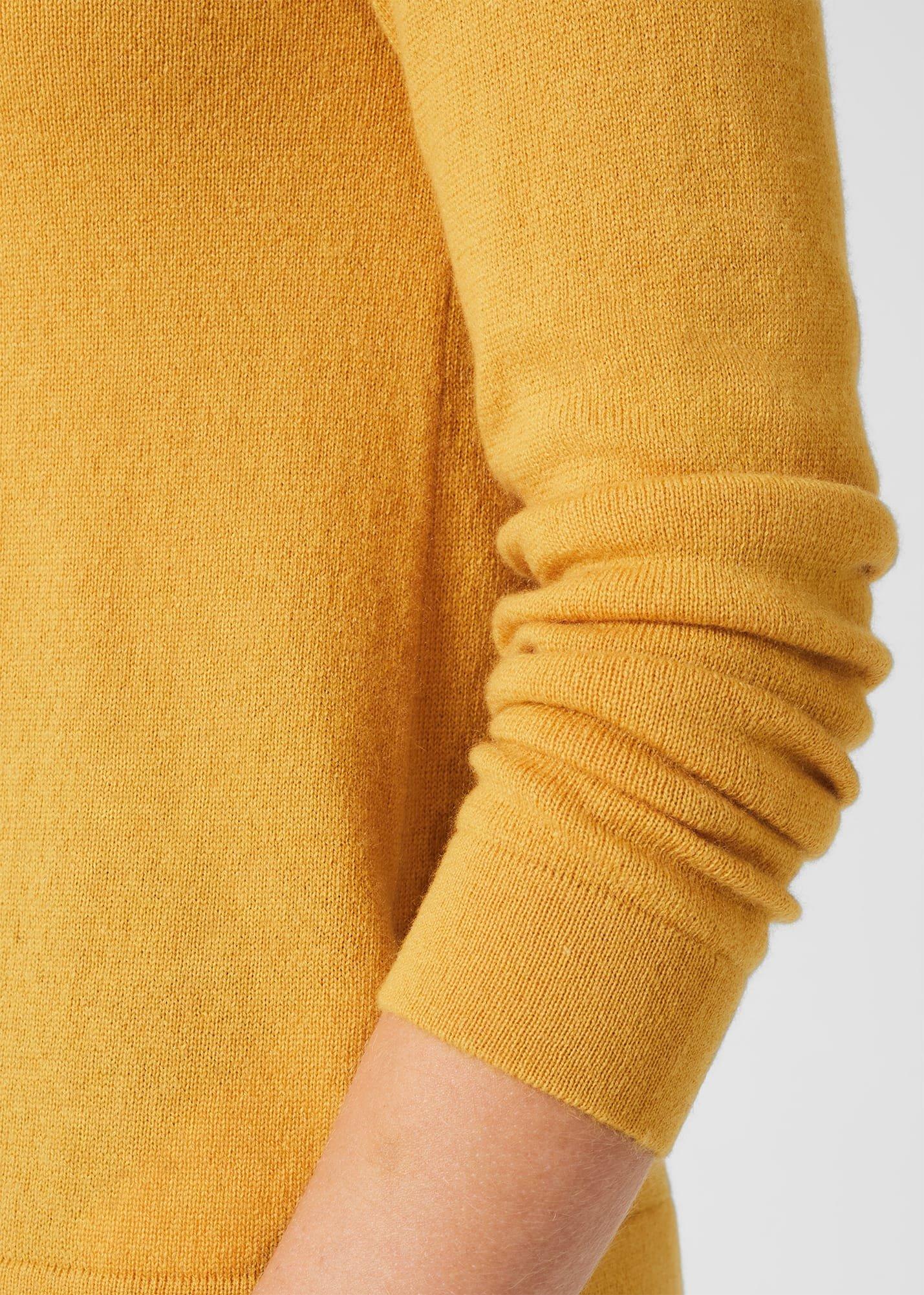 Audrey Wool Cashmere Jumper, Golden Yellow, hi-res