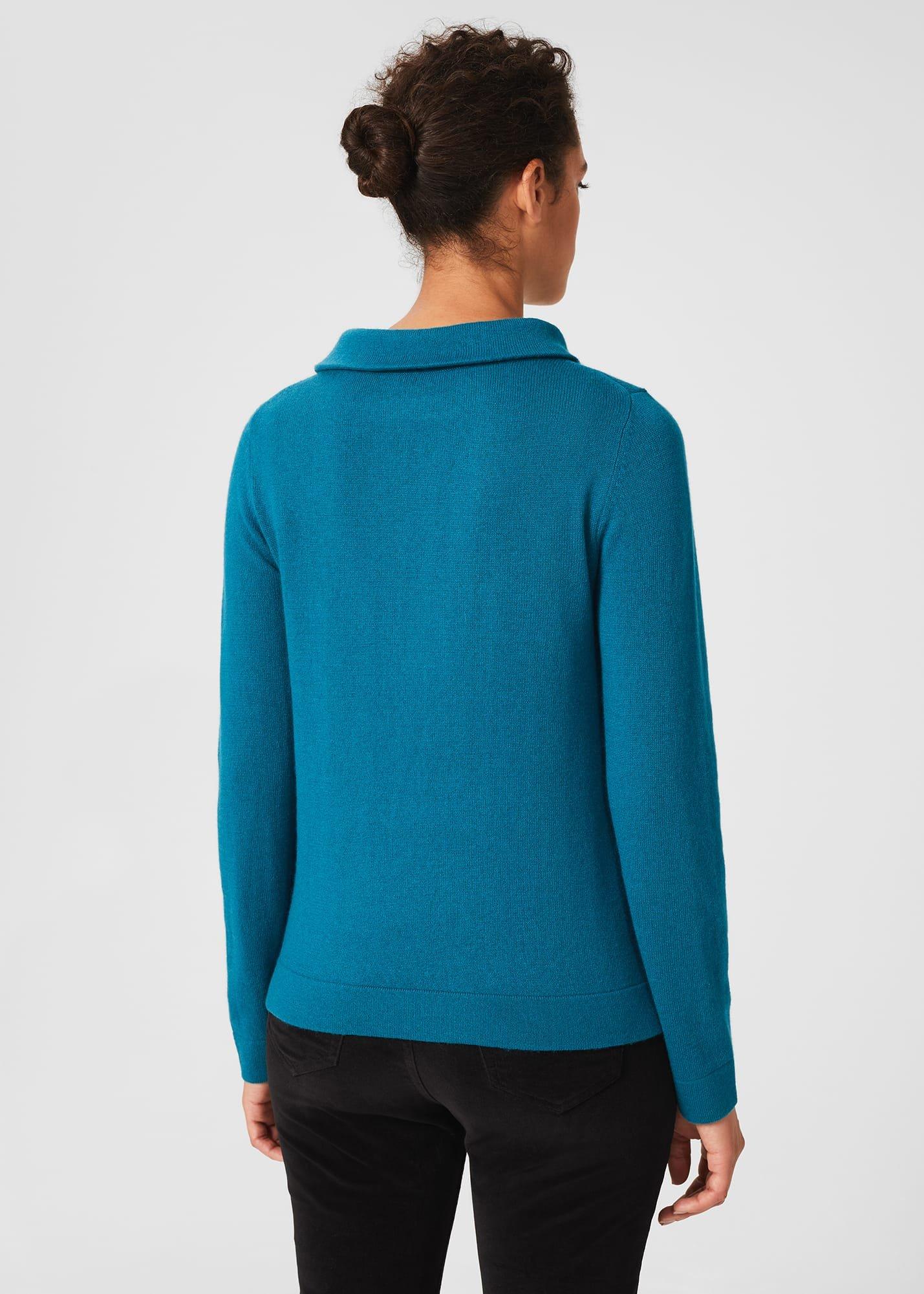 Audrey Wool Cashmere Jumper, Petrol Blue, hi-res