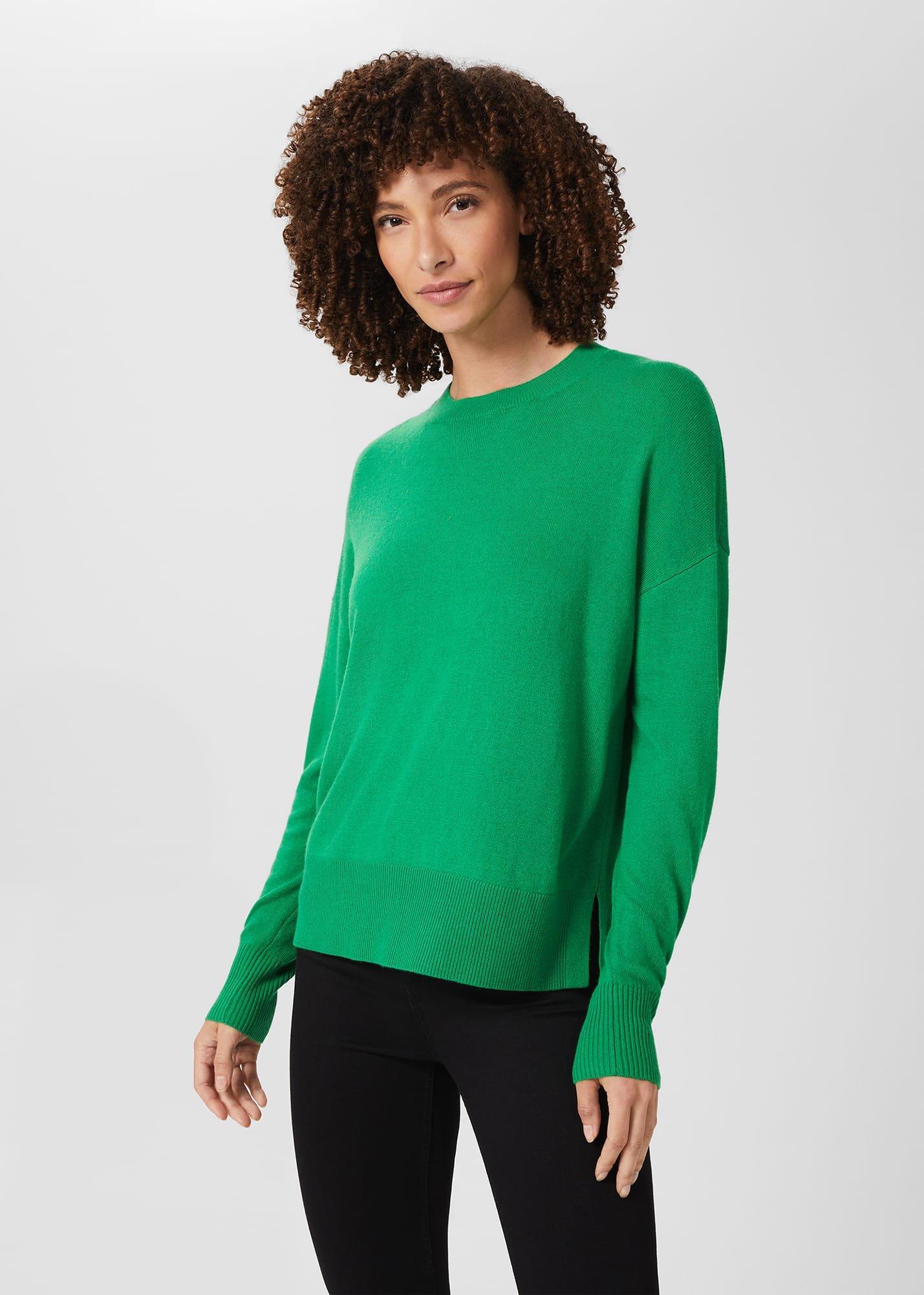 Lydia Jumper with Cashmere, Forest Green, hi-res