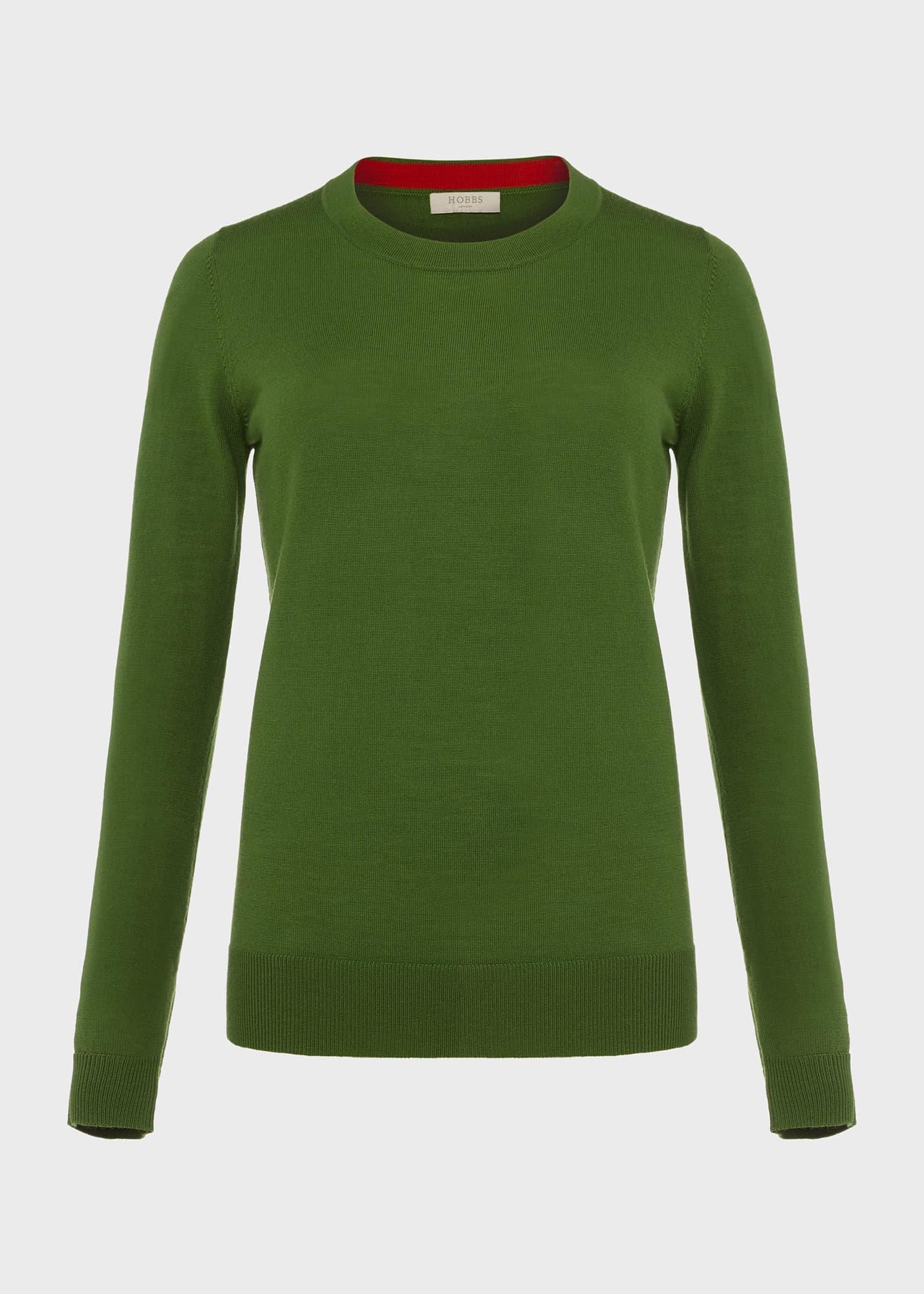 Penny Merino Wool Jumper, Cactus Green, hi-res