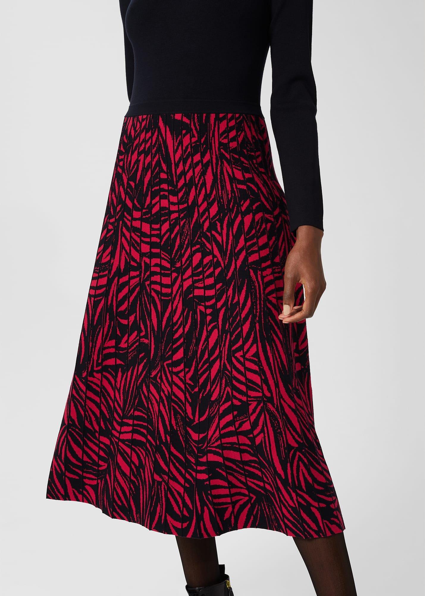 Harlie Midi Knitted Dress, Navy Pink, hi-res