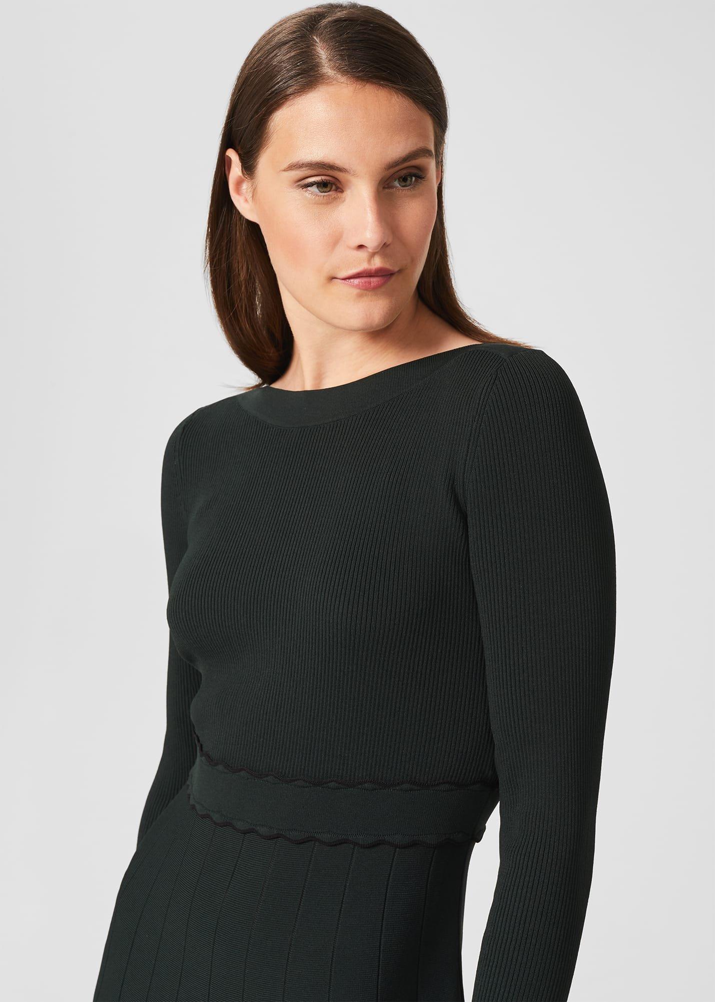 Tali Knitted Dress, Deep Green, hi-res