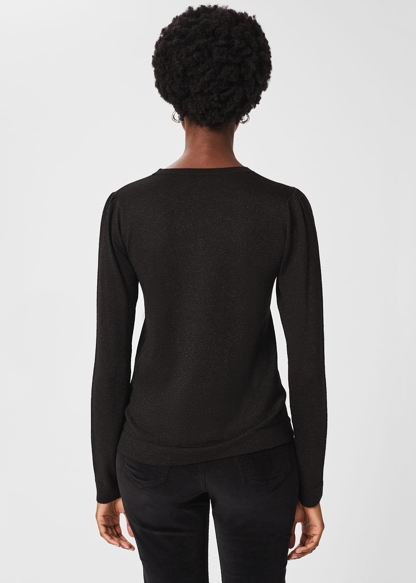 Marlena Sparkle Sweater, Black, hi-res