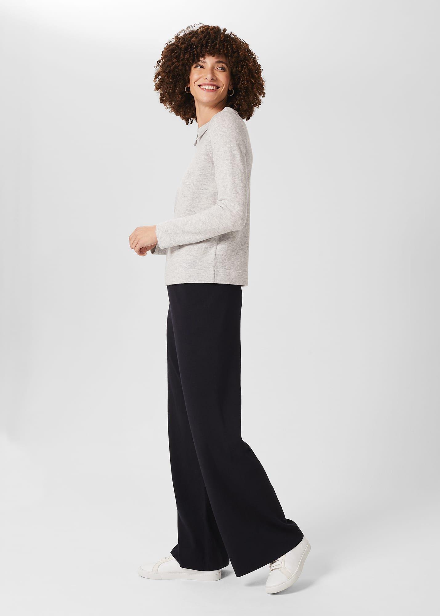Naomi Knitted Trousers, Navy, hi-res