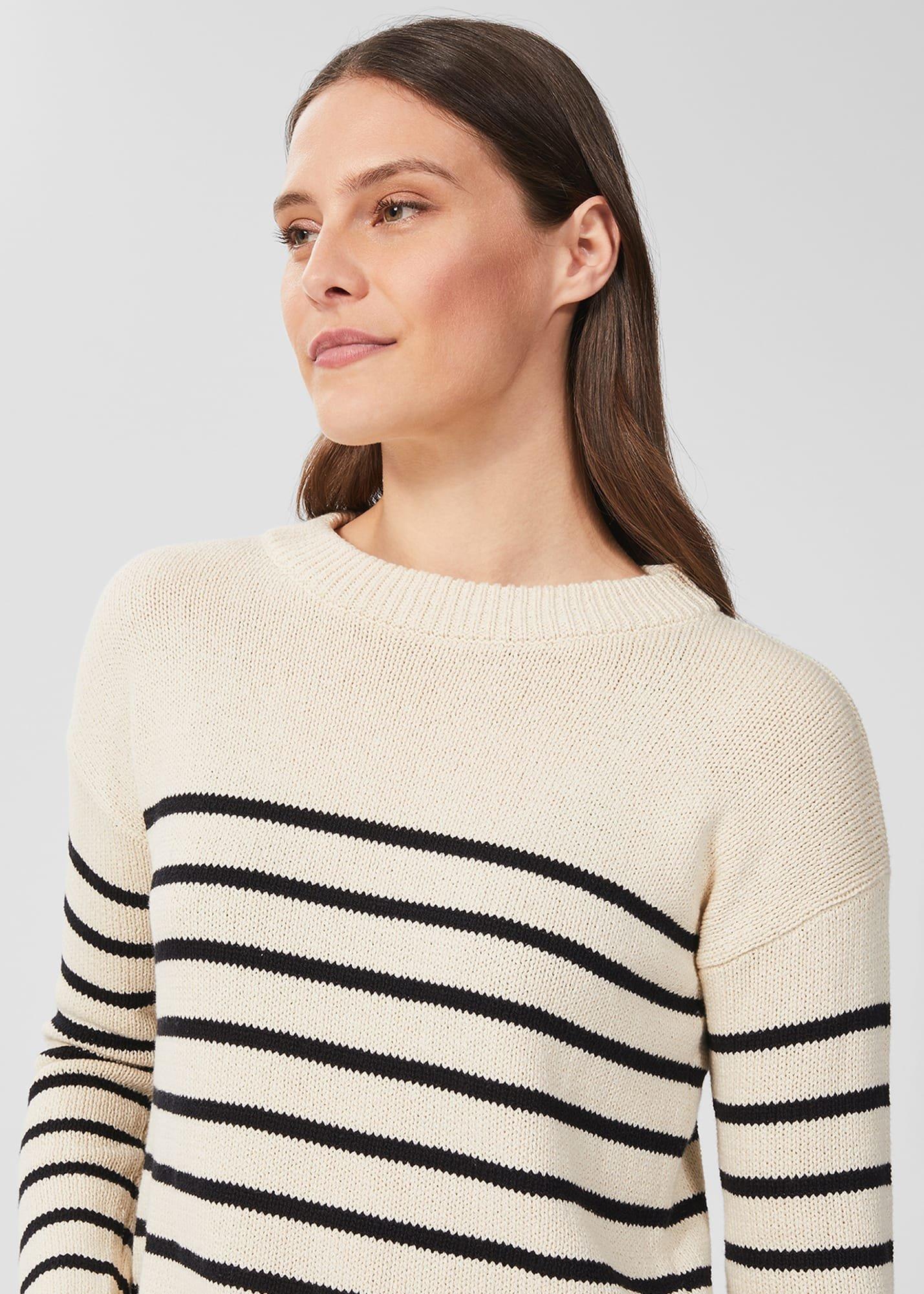 Everly Striped Jumper, Stone Black, hi-res