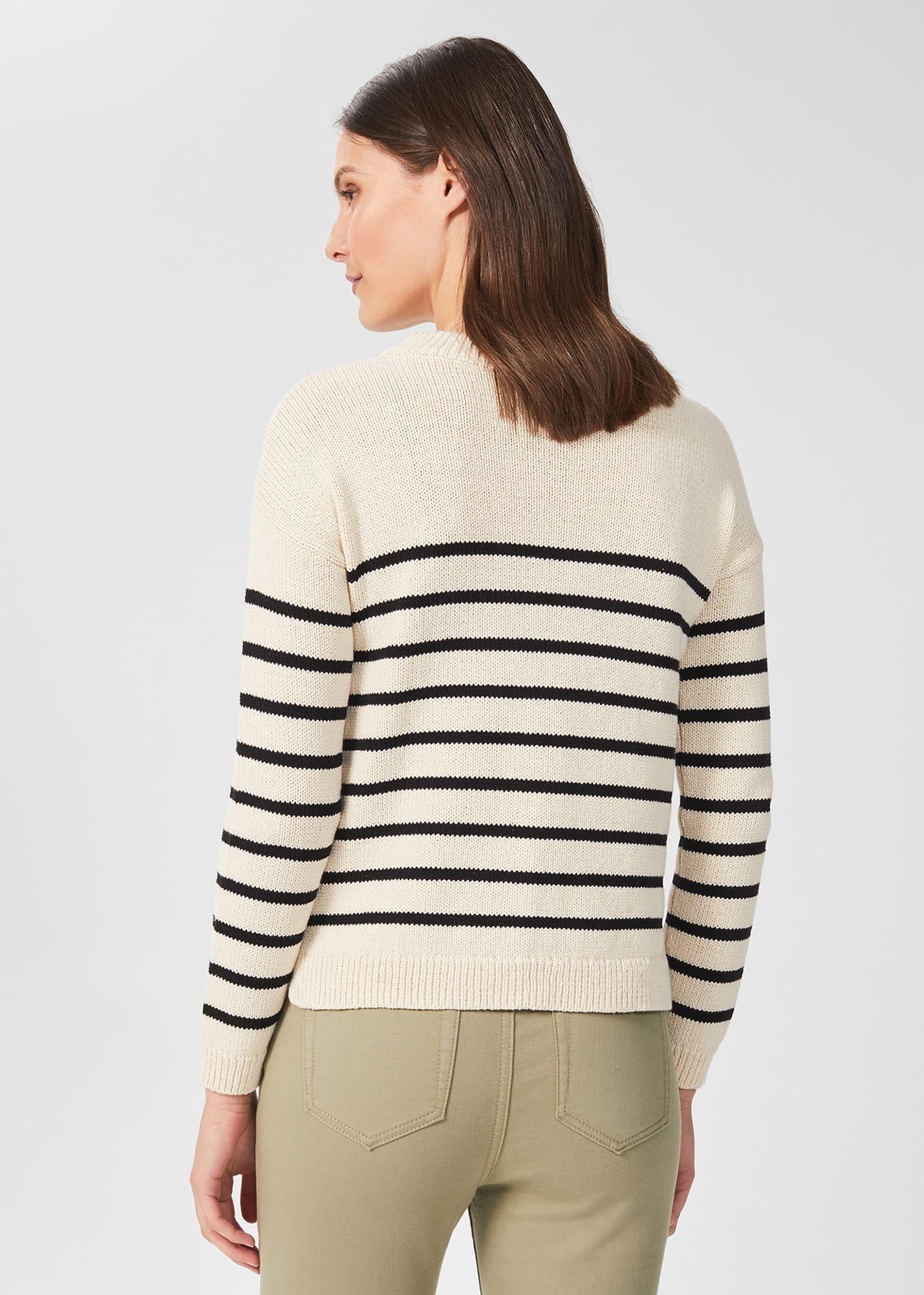 Everly Striped Jumper, Stone Black, hi-res