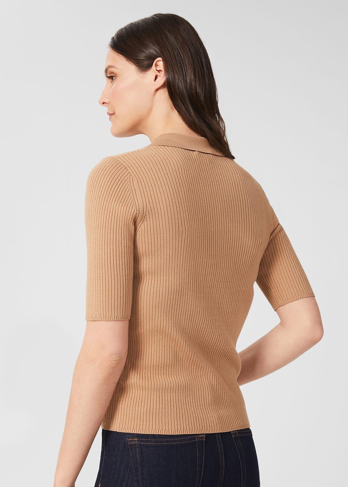Josie Collared Jumper, Camel, hi-res