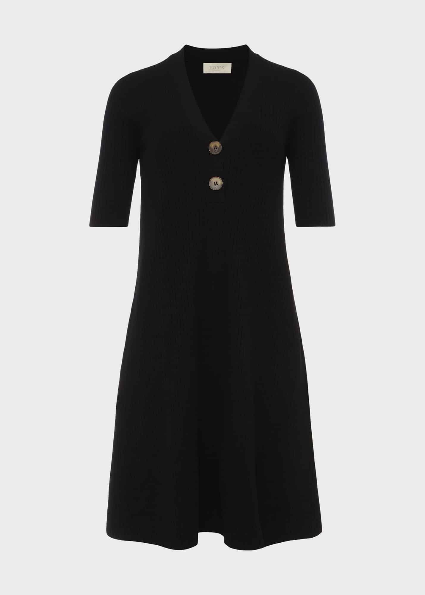 Josie Knitted Dress, Black, hi-res