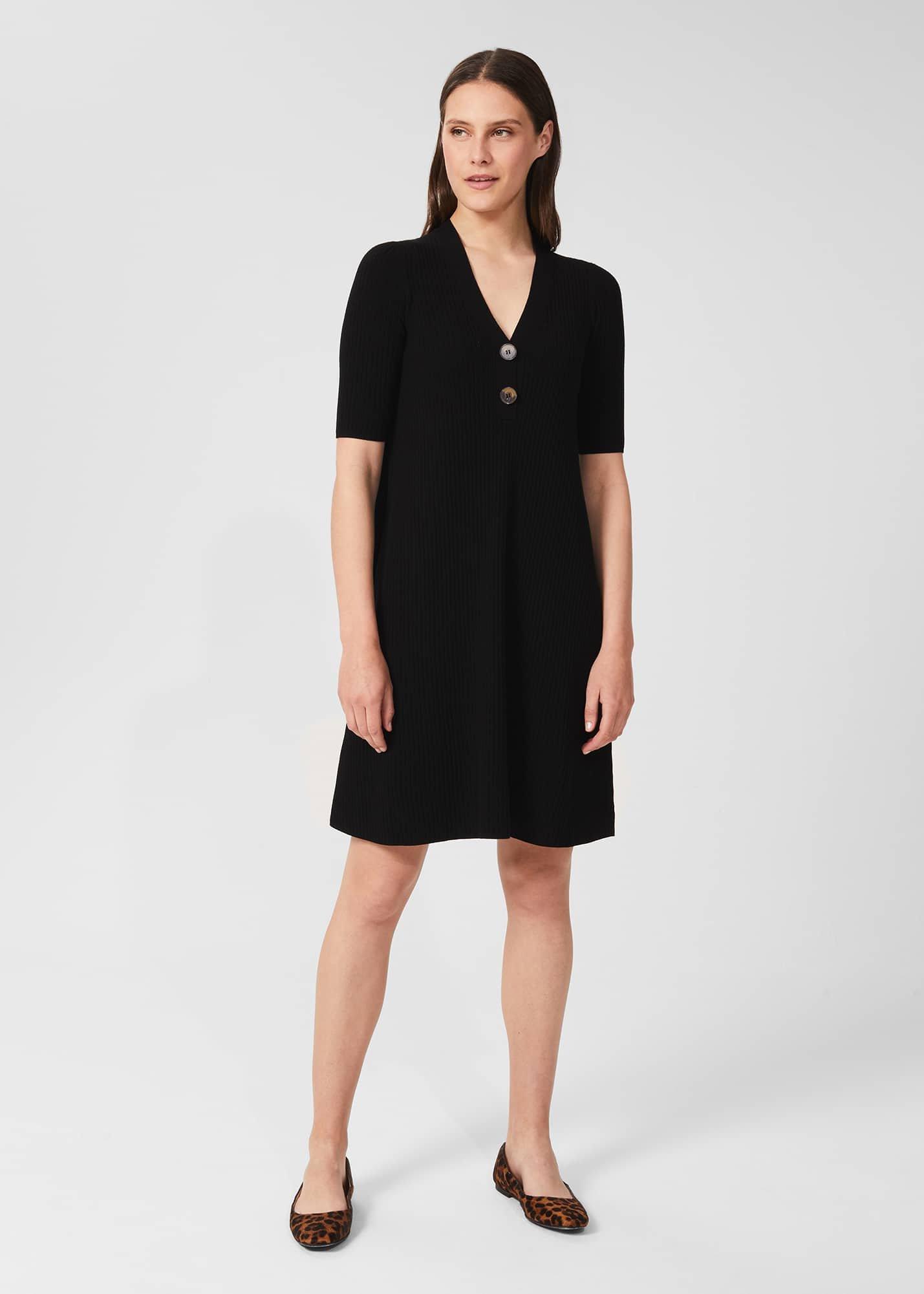 Josie Knitted Dress, Black, hi-res