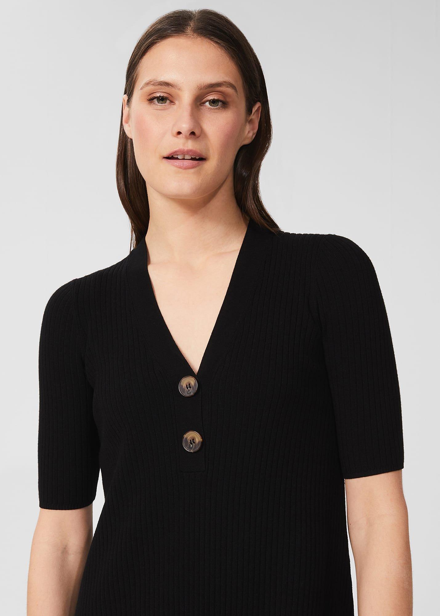 Josie Knitted Dress, Black, hi-res