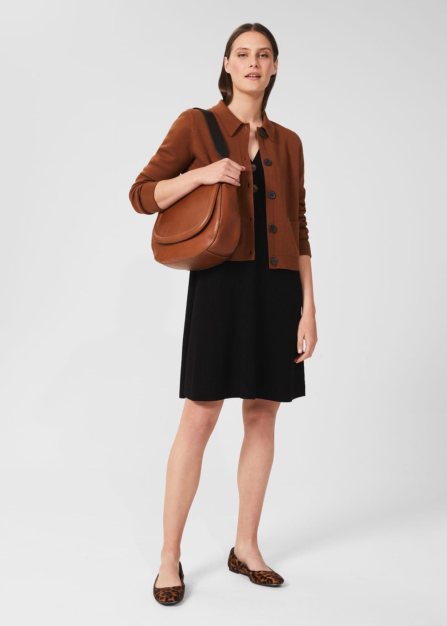 Josie Knitted Dress, Black, hi-res