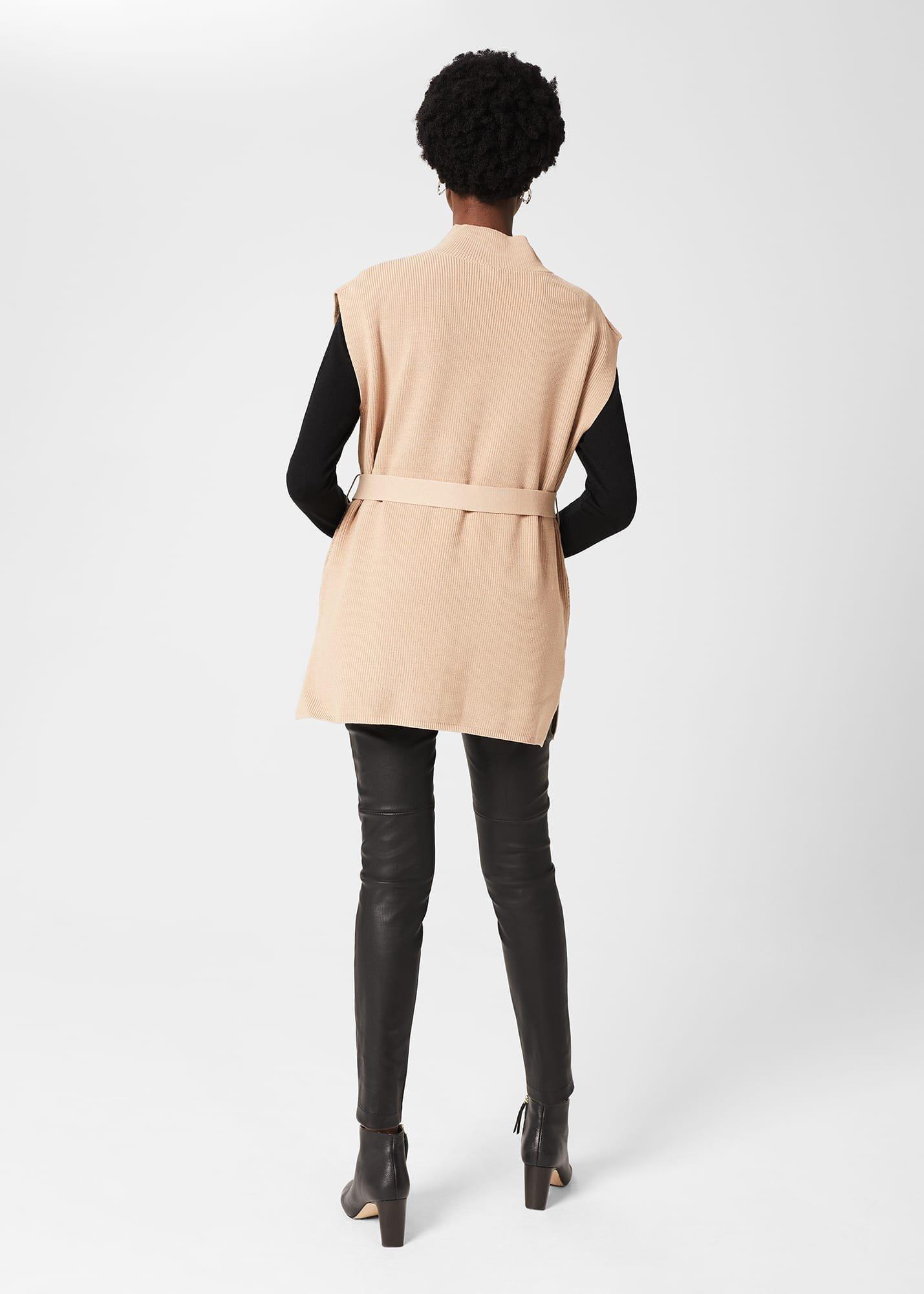 Ellen Knitted Vest, Oatmeal Beige, hi-res