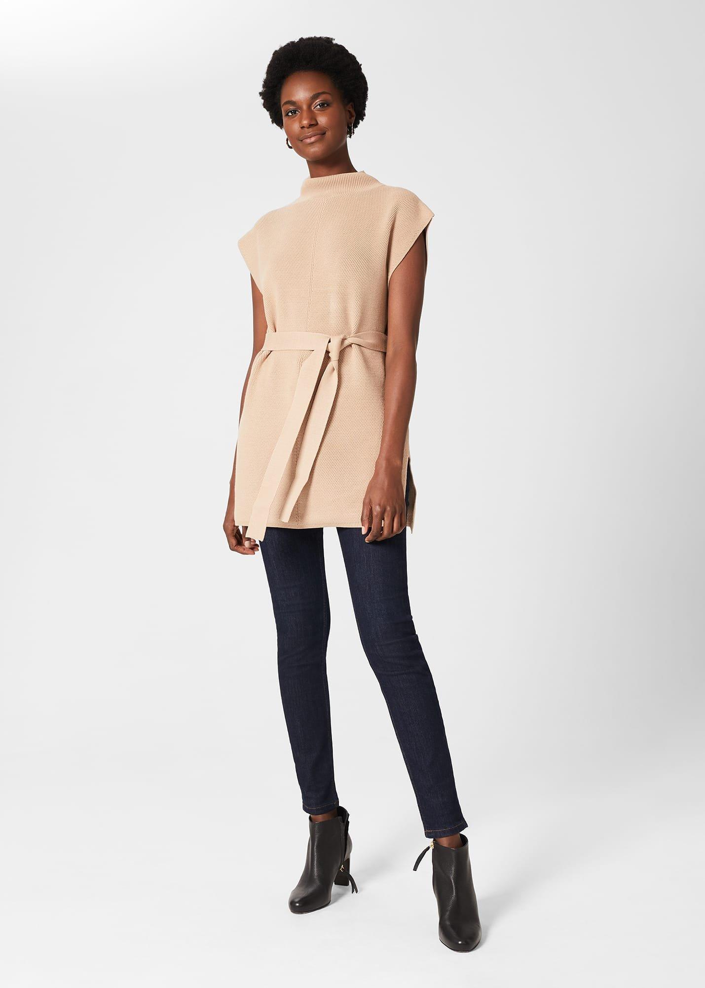 Ellen Knitted Vest, Oatmeal Beige, hi-res