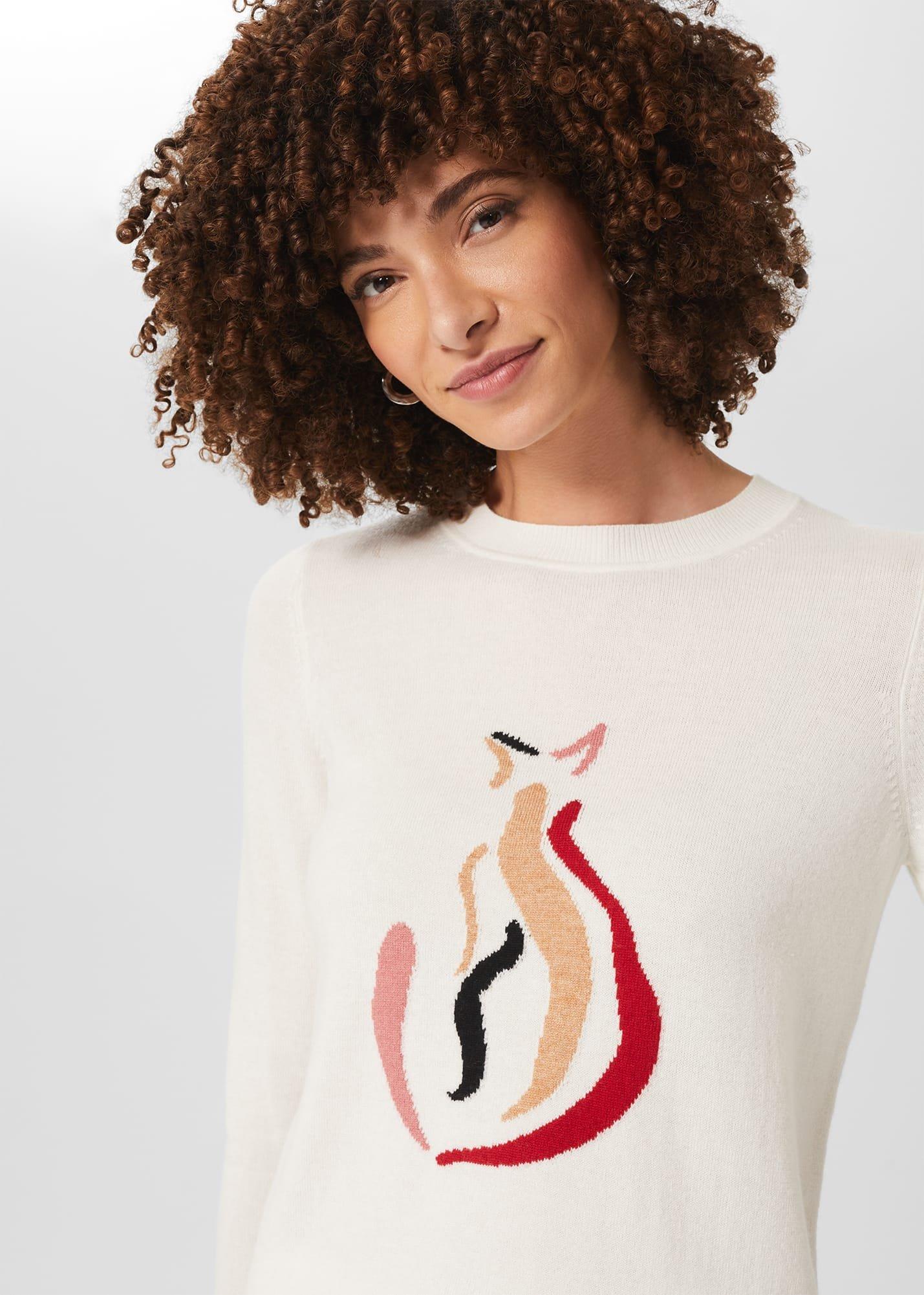 Hannah Jumper with Cashmere, Ivory, hi-res