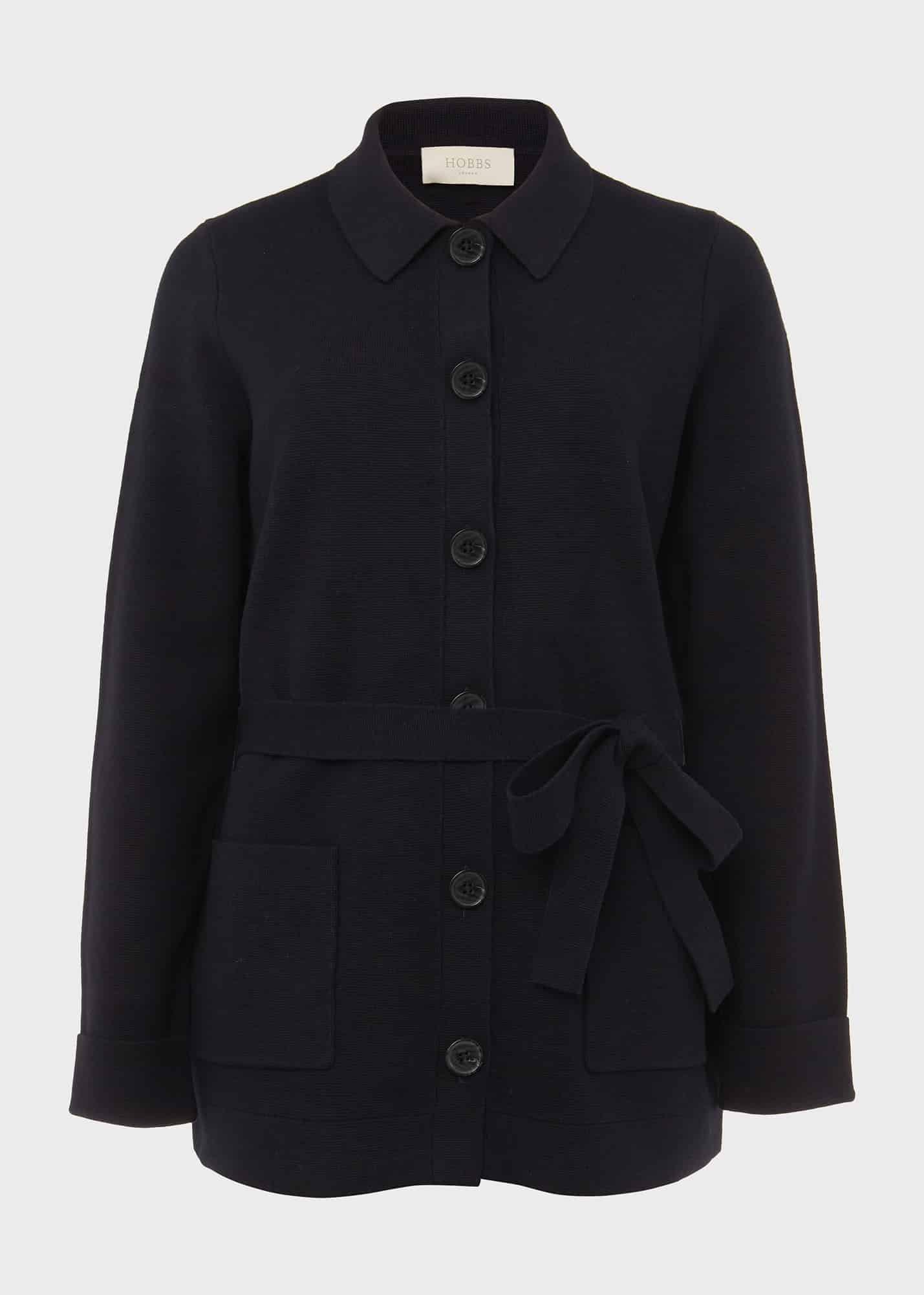 Paloma Cotton Wool Knitted Jacket, Navy, hi-res