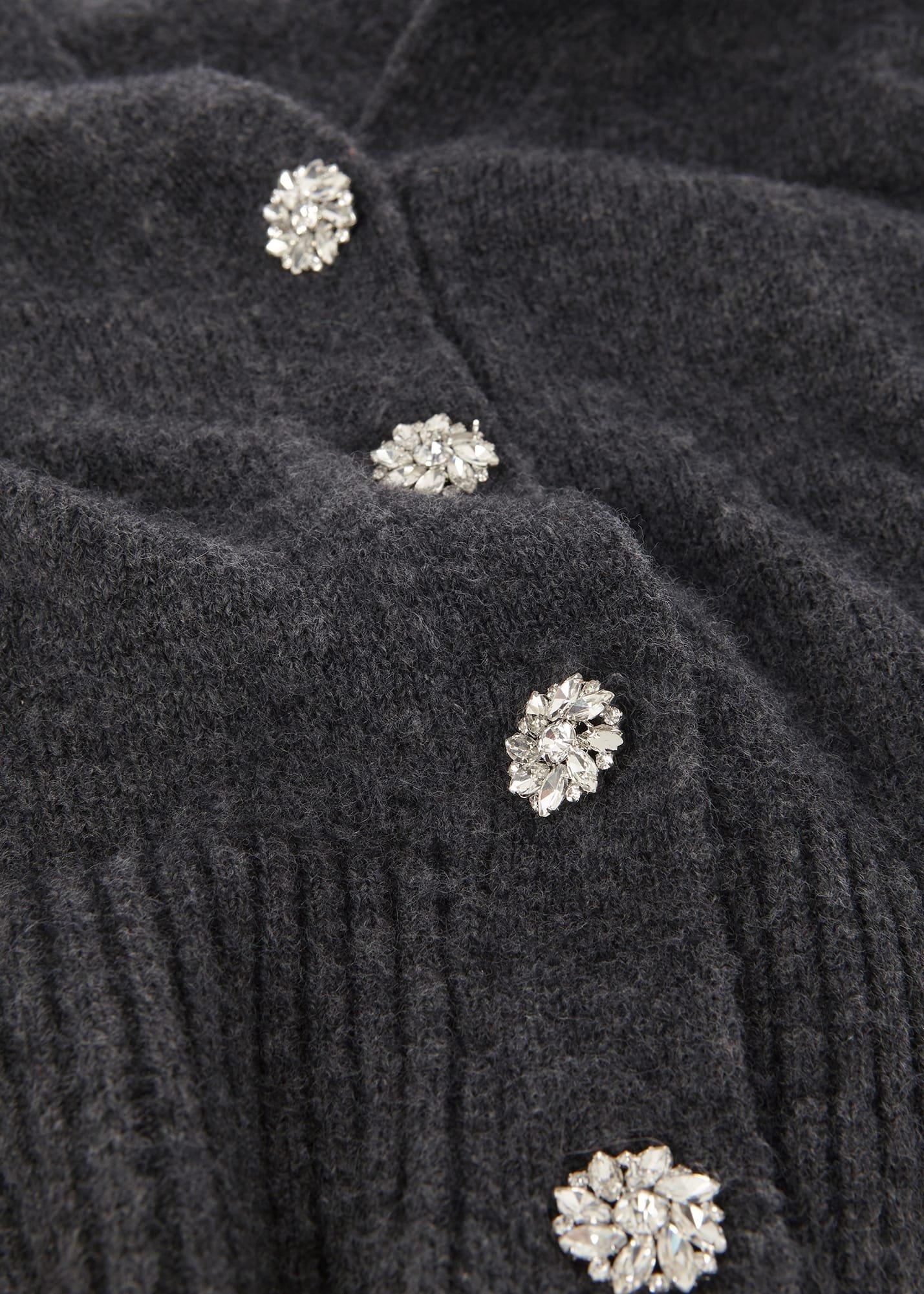 Florence Gem Cardigan with Alpaca, Charcoal Marl, hi-res