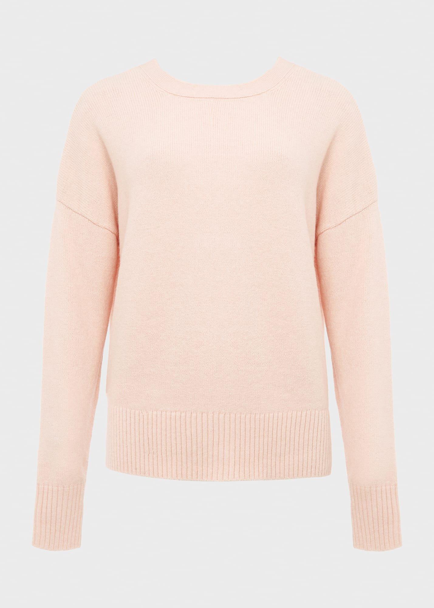 Isabella Button Jumper with Alpaca, Blush Pink, hi-res