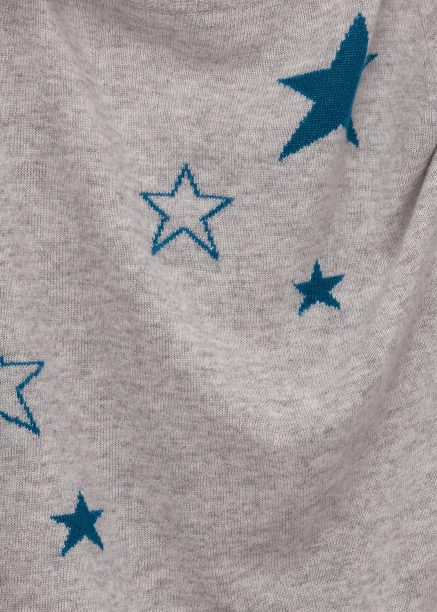 Samira Wool Cashmere Star Jumper, Grey Blue, hi-res