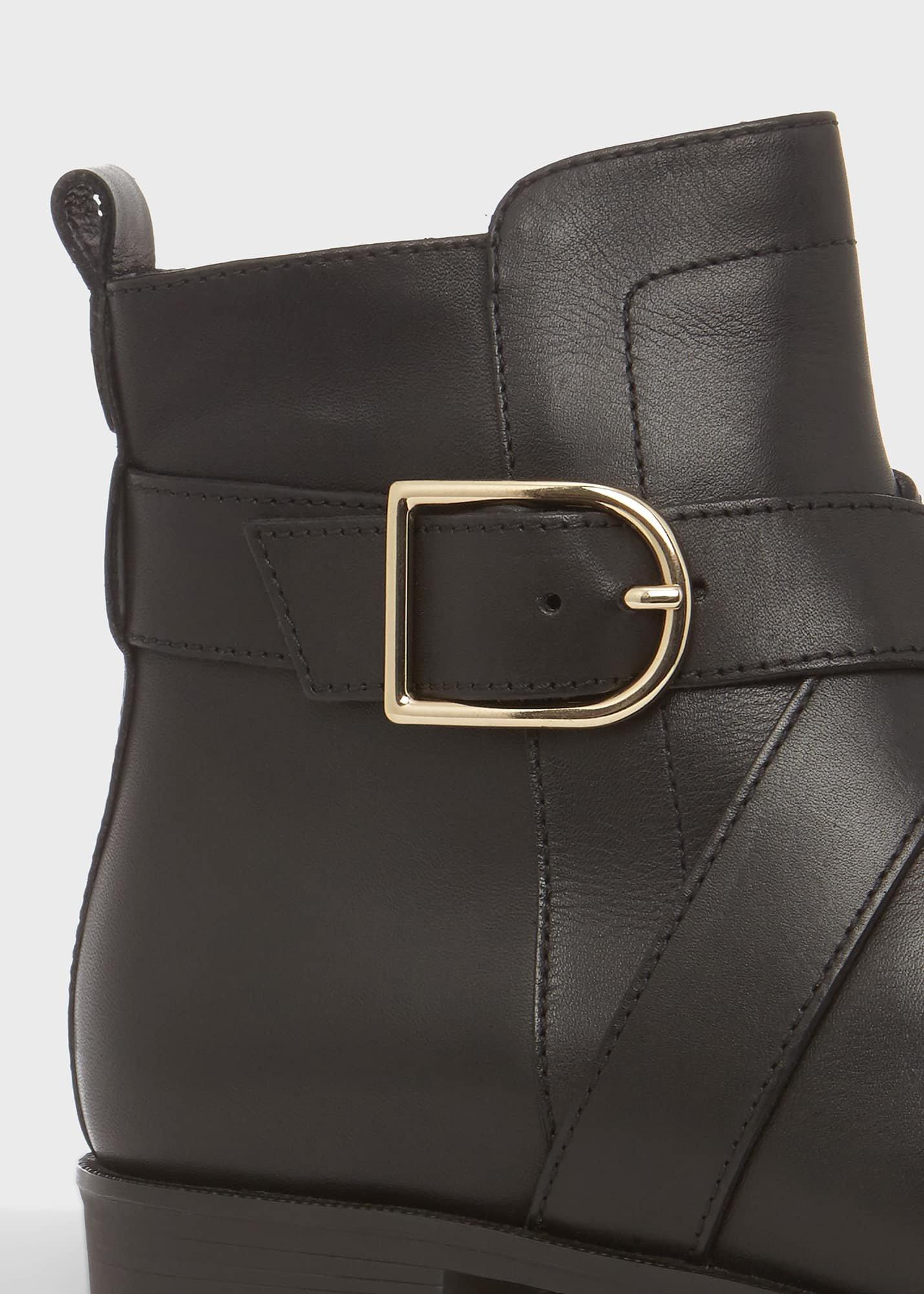 Ruthie Leather Ankle Boots, Black, hi-res