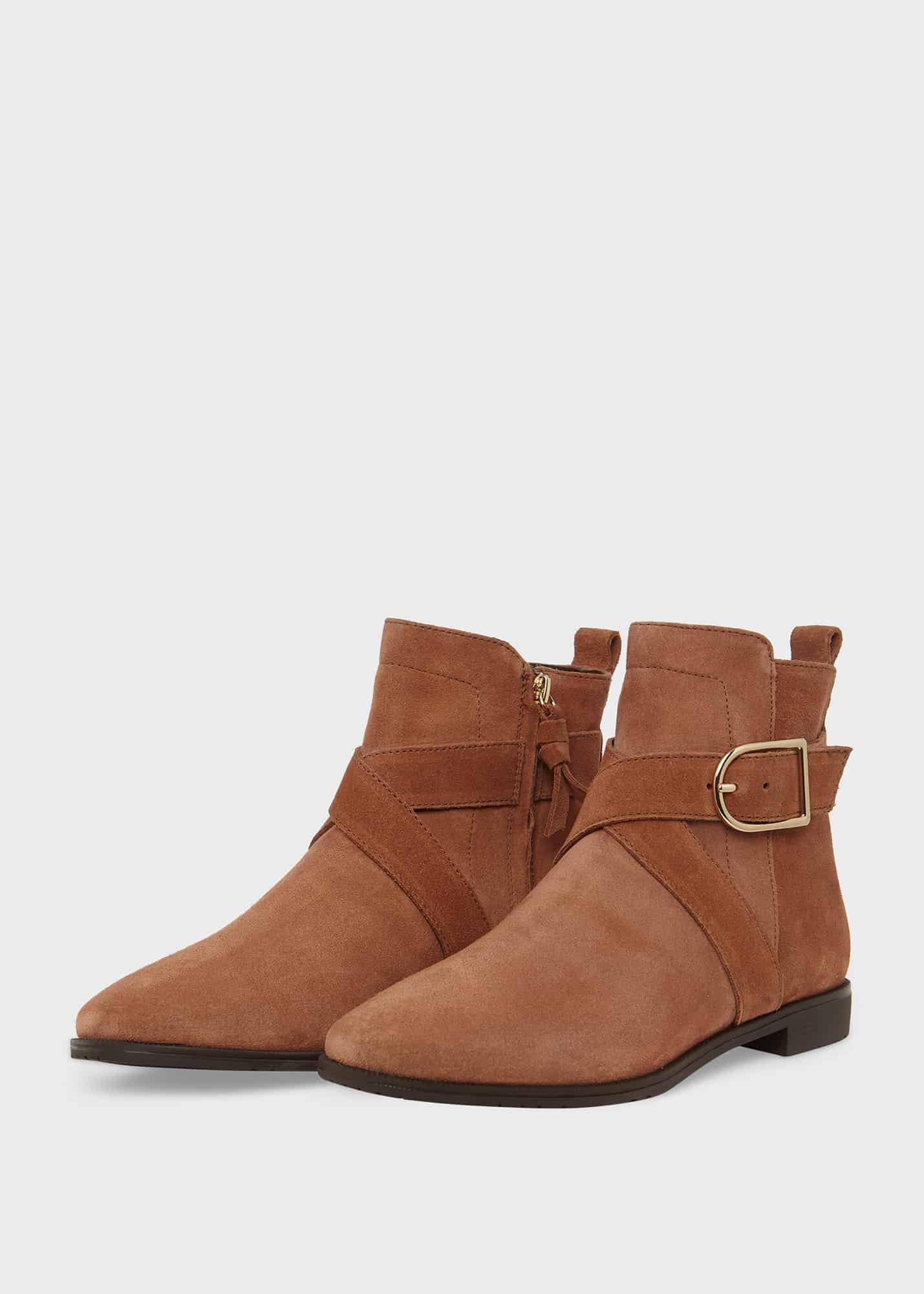 Ruthie Suede Ankle Boots, Toffee Brown, hi-res