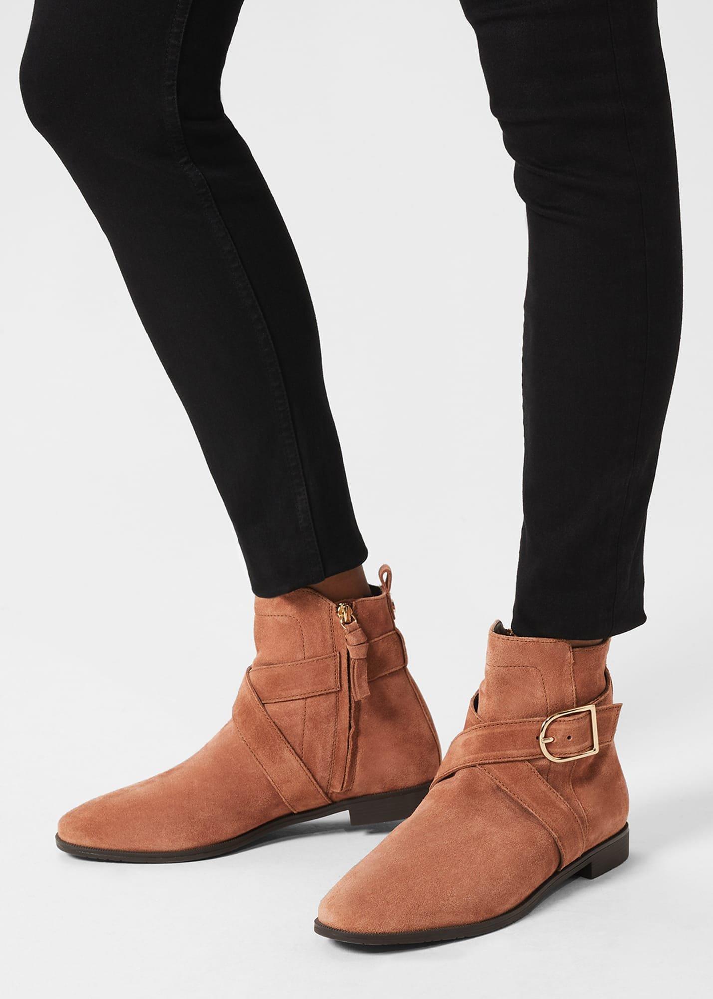 Ruthie Suede Ankle Boots, Toffee Brown, hi-res
