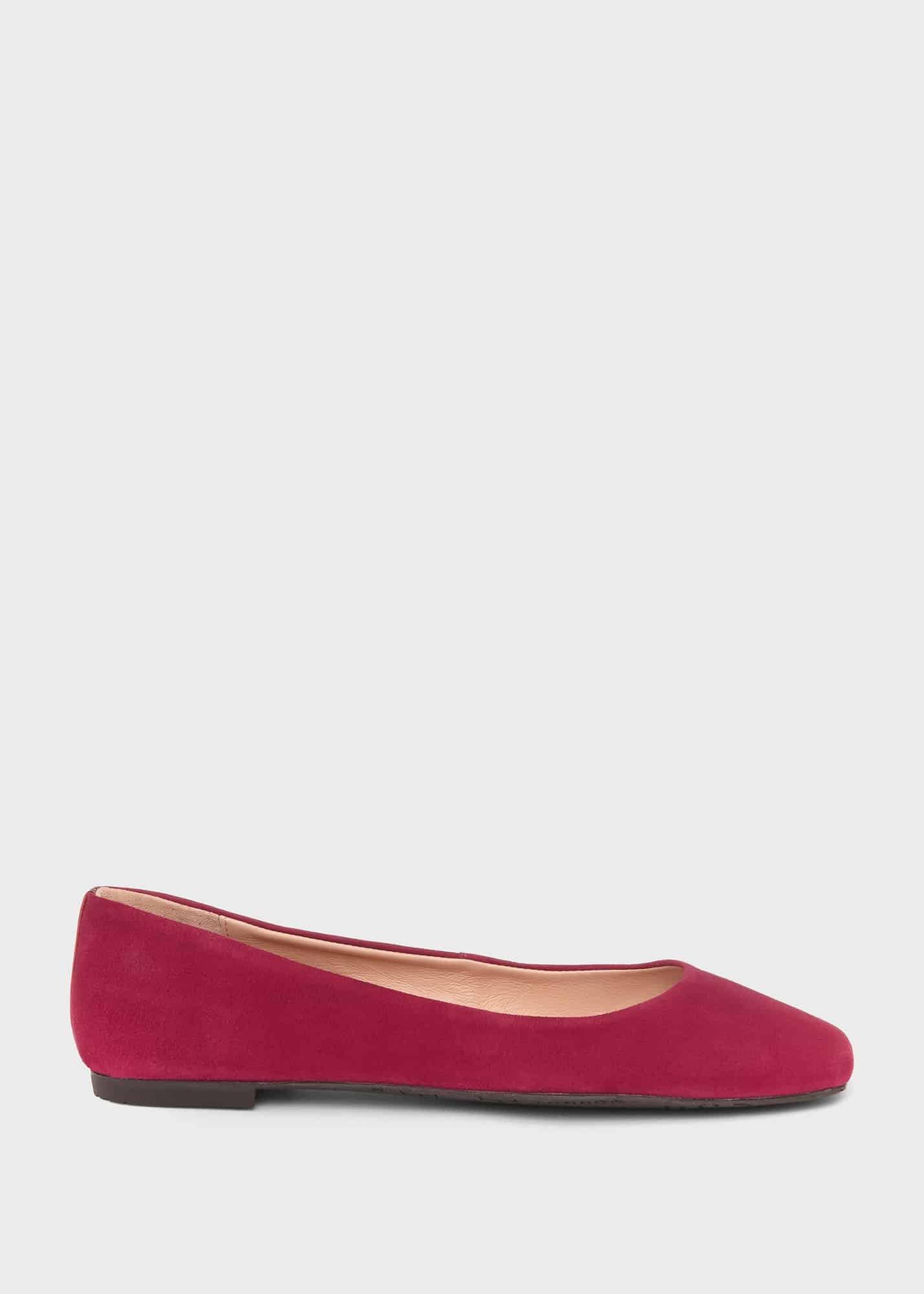 Jemma Suede Ballerinas , Berry Pink, hi-res
