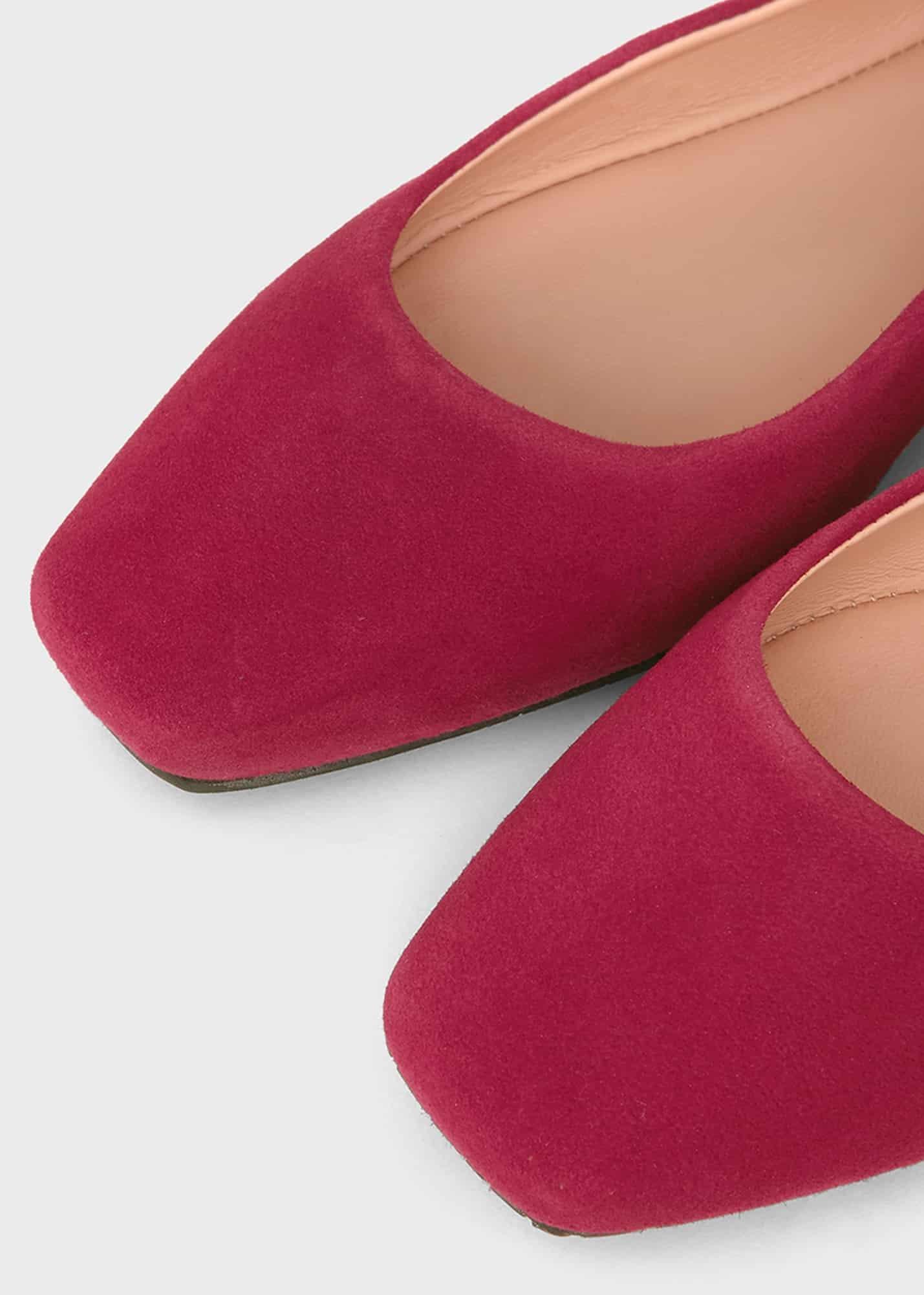 Jemma Suede Ballerinas , Berry Pink, hi-res