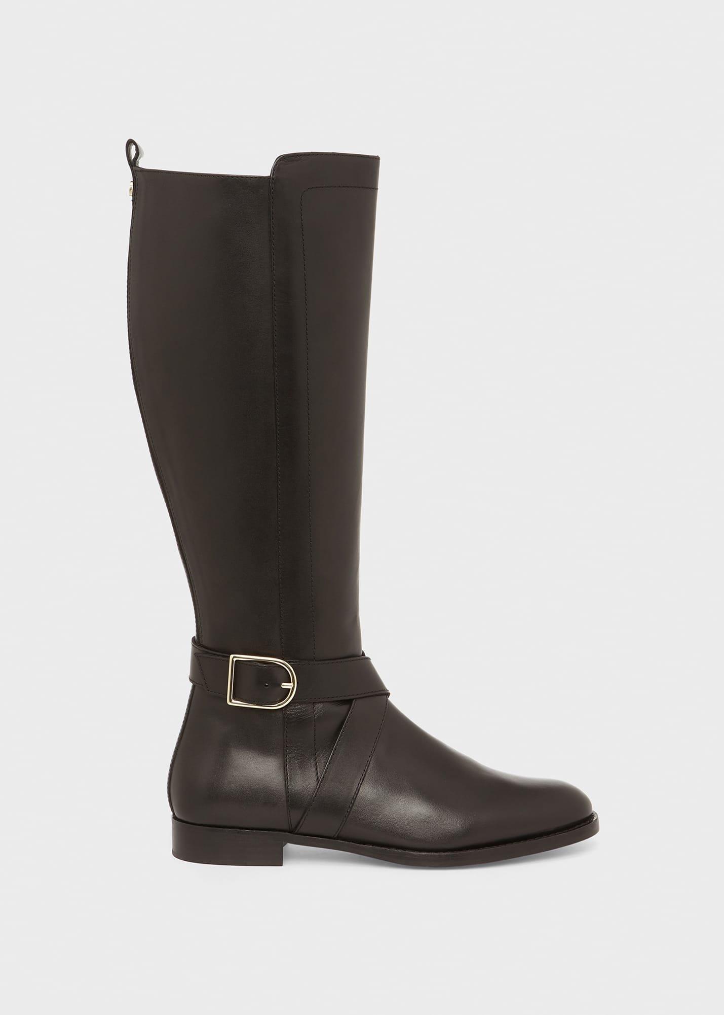 Lisette Leather Knee Boot, Black, hi-res