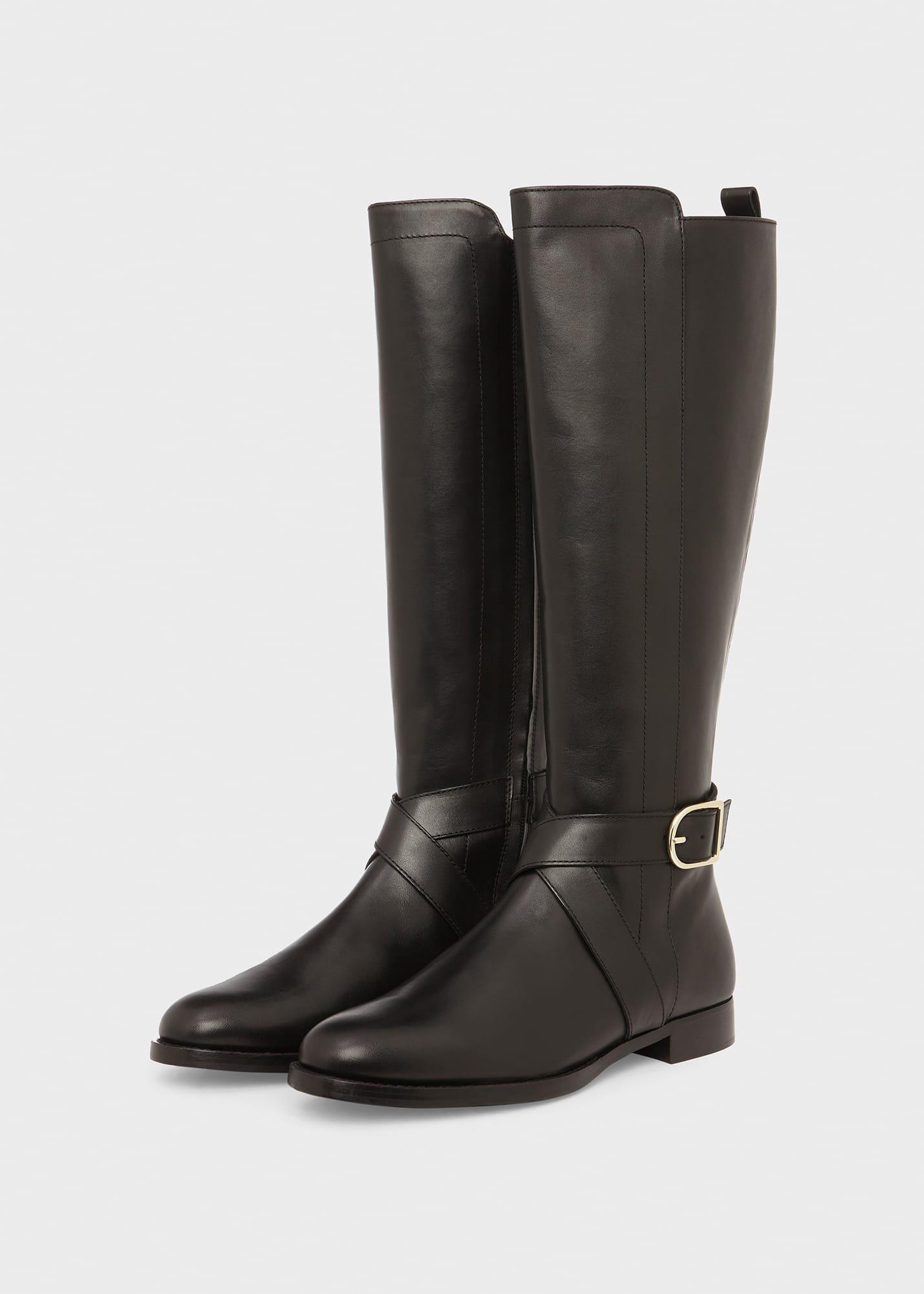 Lisette Leather Knee Boot, Black, hi-res