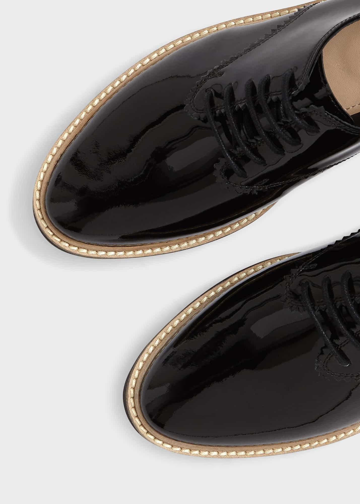 Chelsey Leather Flat Shoes, Black, hi-res