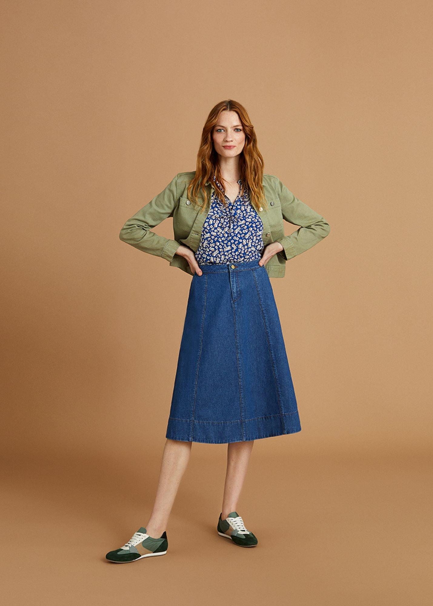 The Freida Denim Skirt Outfit, , hi-res