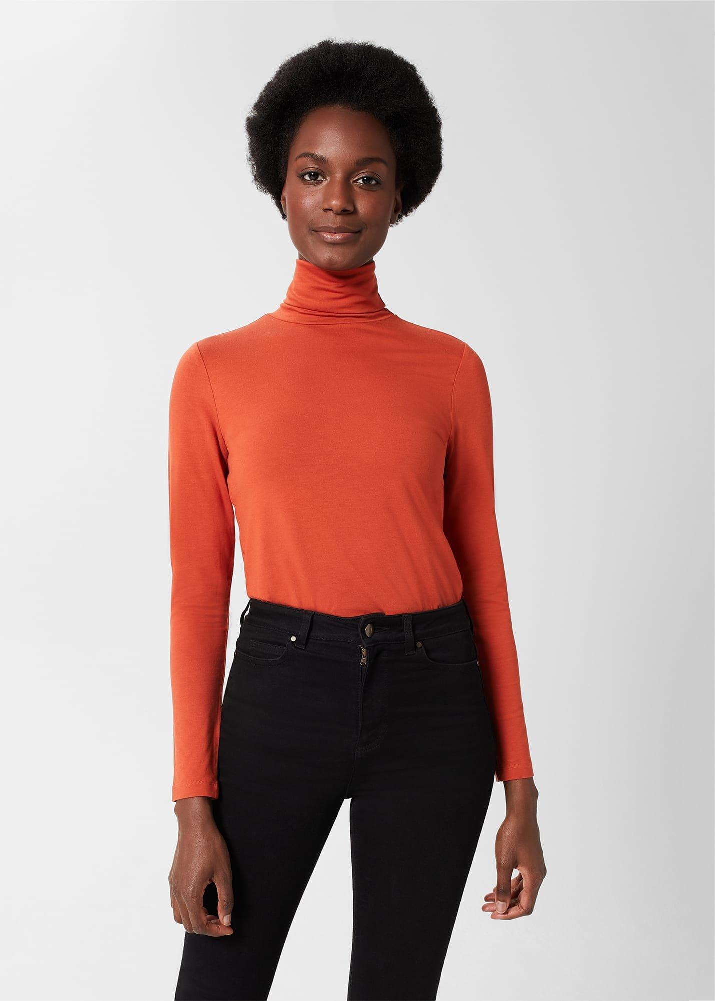 Mischa Turtle Neck, Deep Orange, hi-res