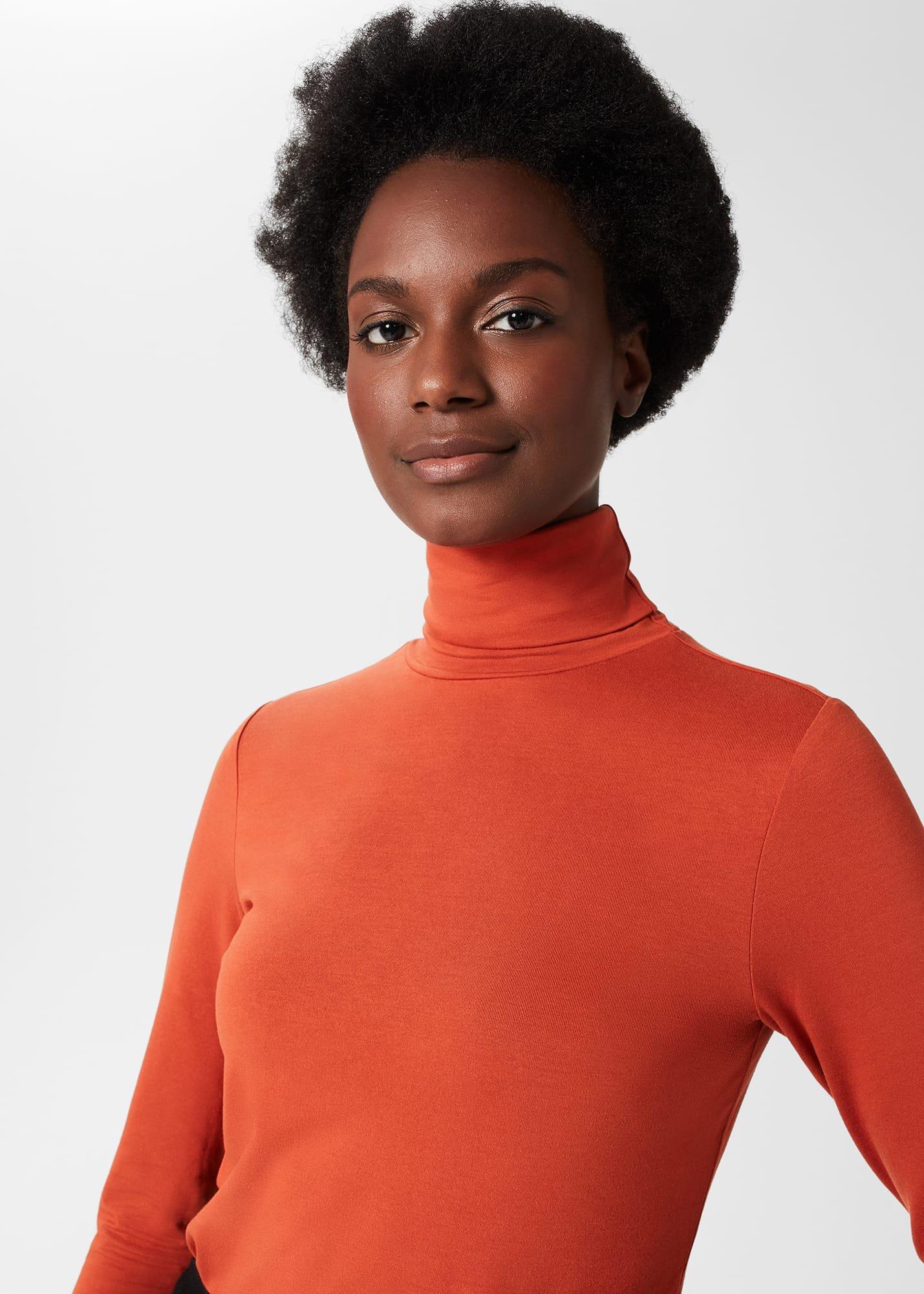 Mischa Turtle Neck, Deep Orange, hi-res