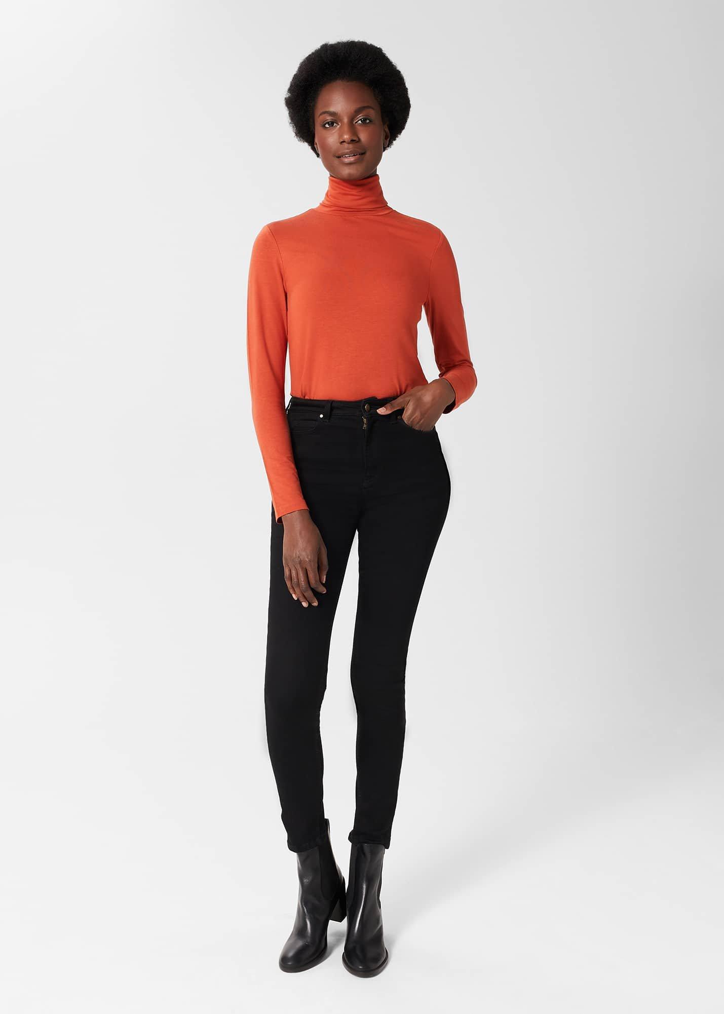 Mischa Turtle Neck, Deep Orange, hi-res
