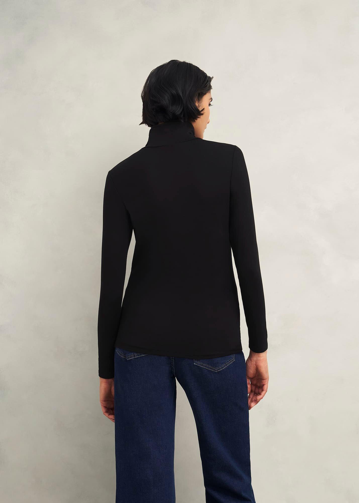Mischa Roll Neck Top, Hobbs Black, hi-res