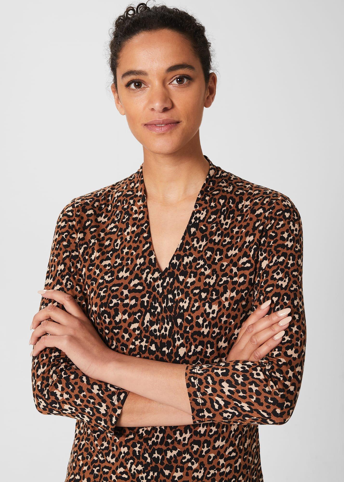 Aimee Printed Top, Brown Multi, hi-res