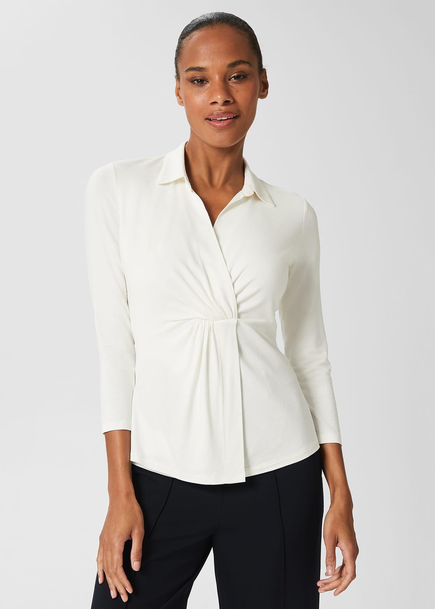 Nadia Wrap Top, Ivory, hi-res