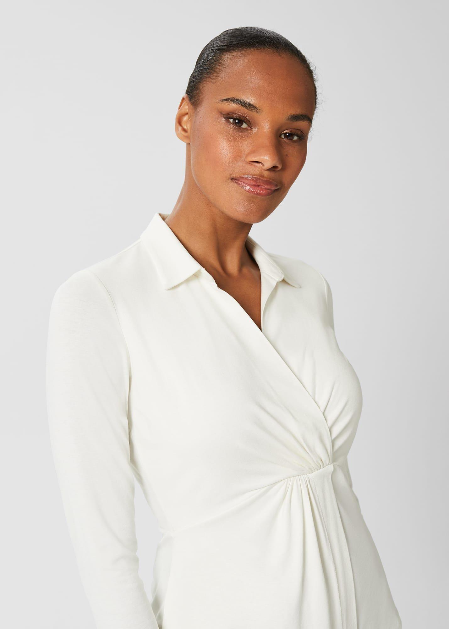 Nadia Wrap Top, Ivory, hi-res