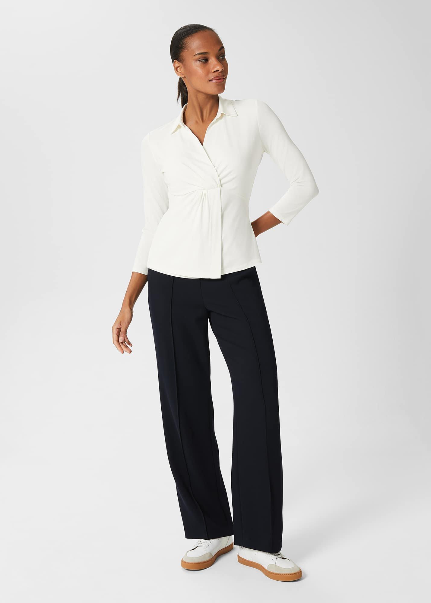 Nadia Wrap Top, Ivory, hi-res