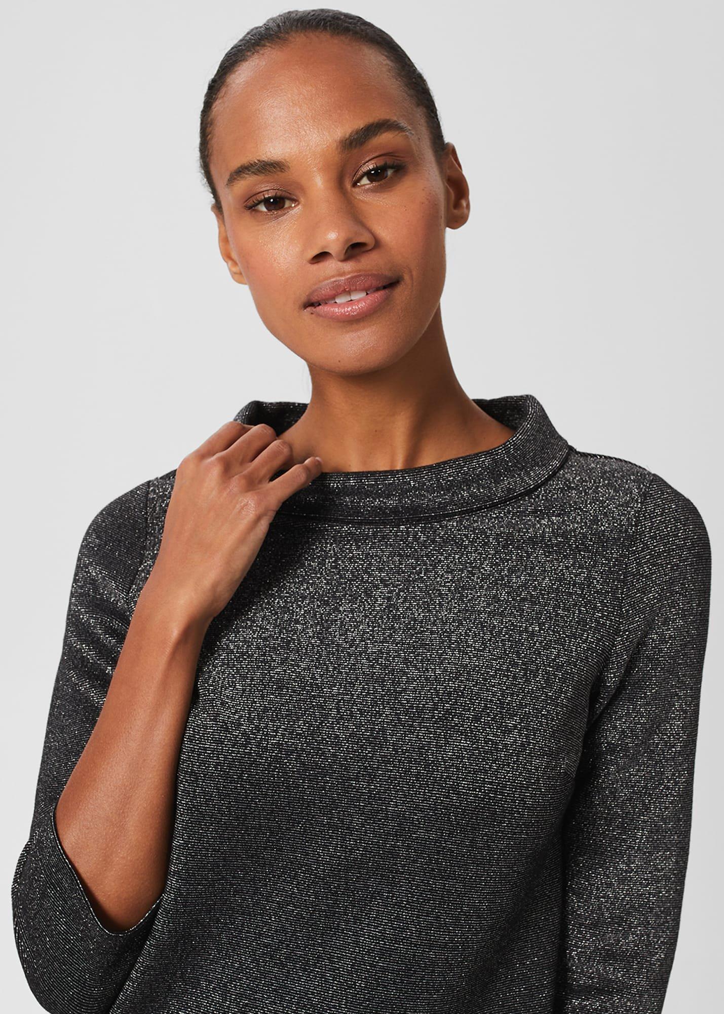 Sparkle Betsy Top, Black Silver, hi-res