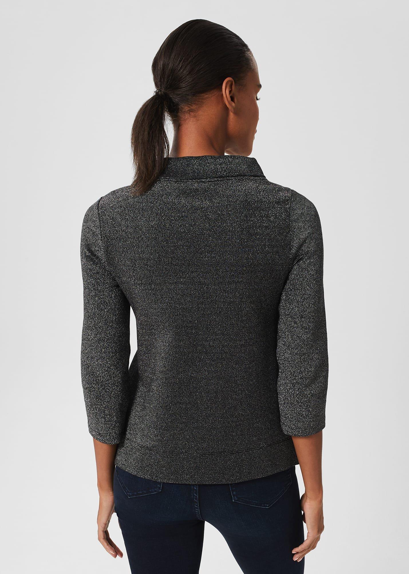 Sparkle Betsy Top, Black Silver, hi-res