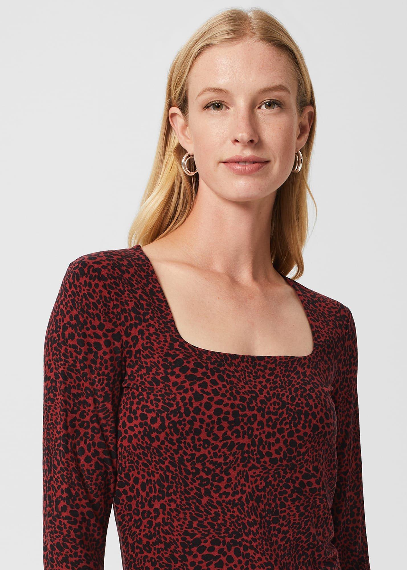 Debbie Printed Top, Wine Multi, hi-res