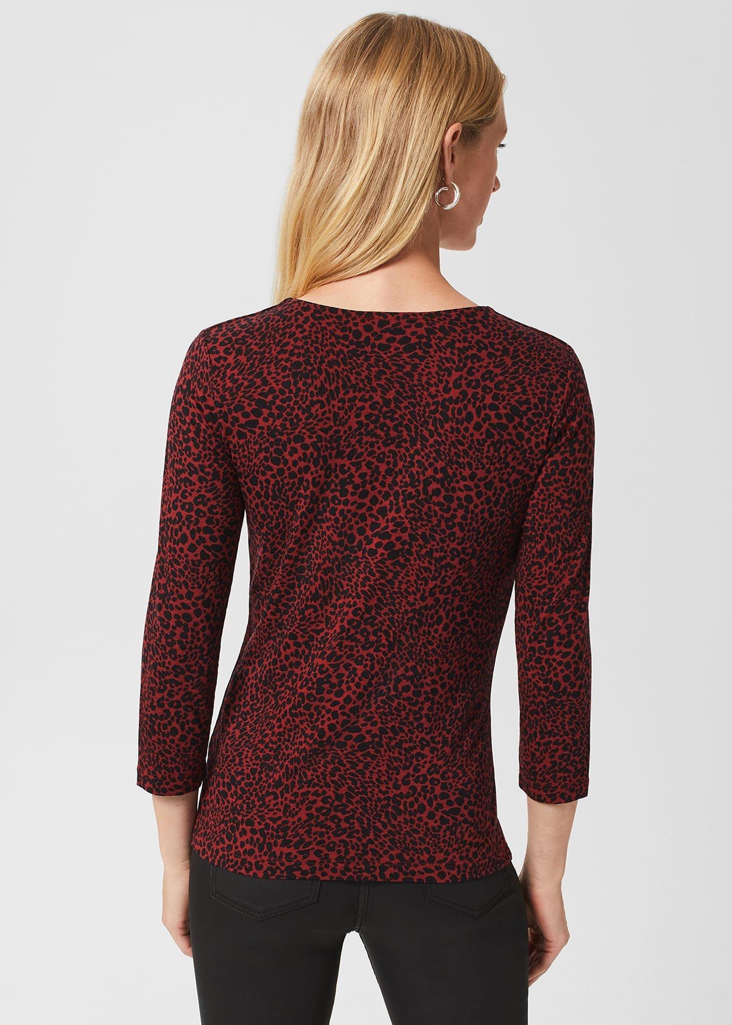 Debbie Printed Top, Wine Multi, hi-res