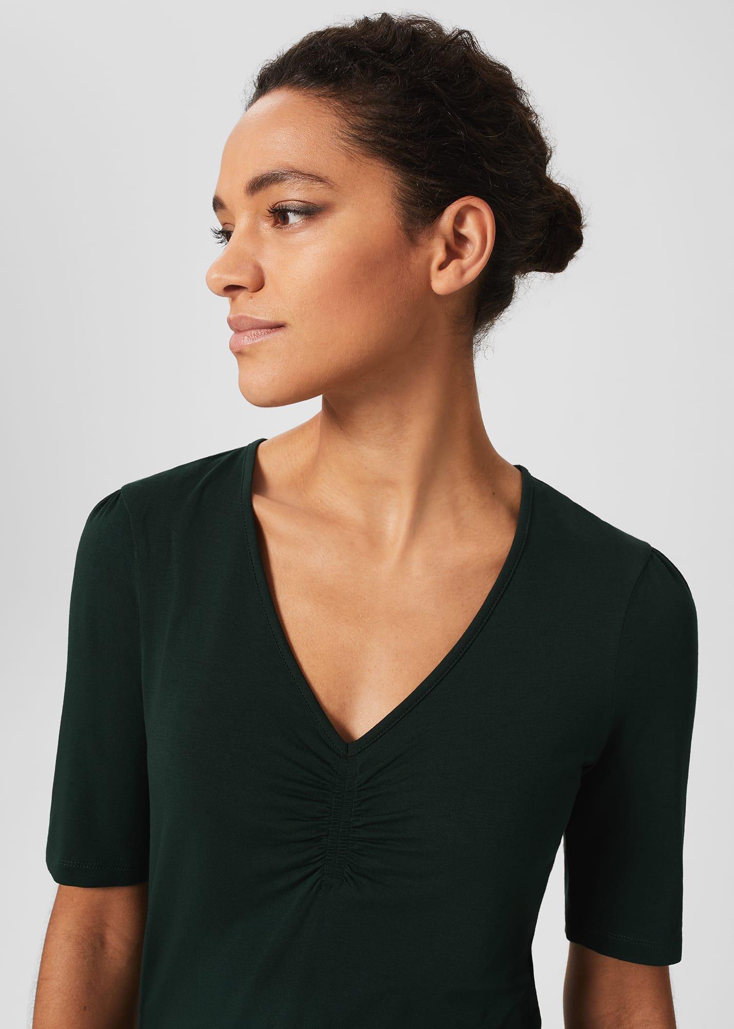 Erica Ruched Detail Top, Green, hi-res
