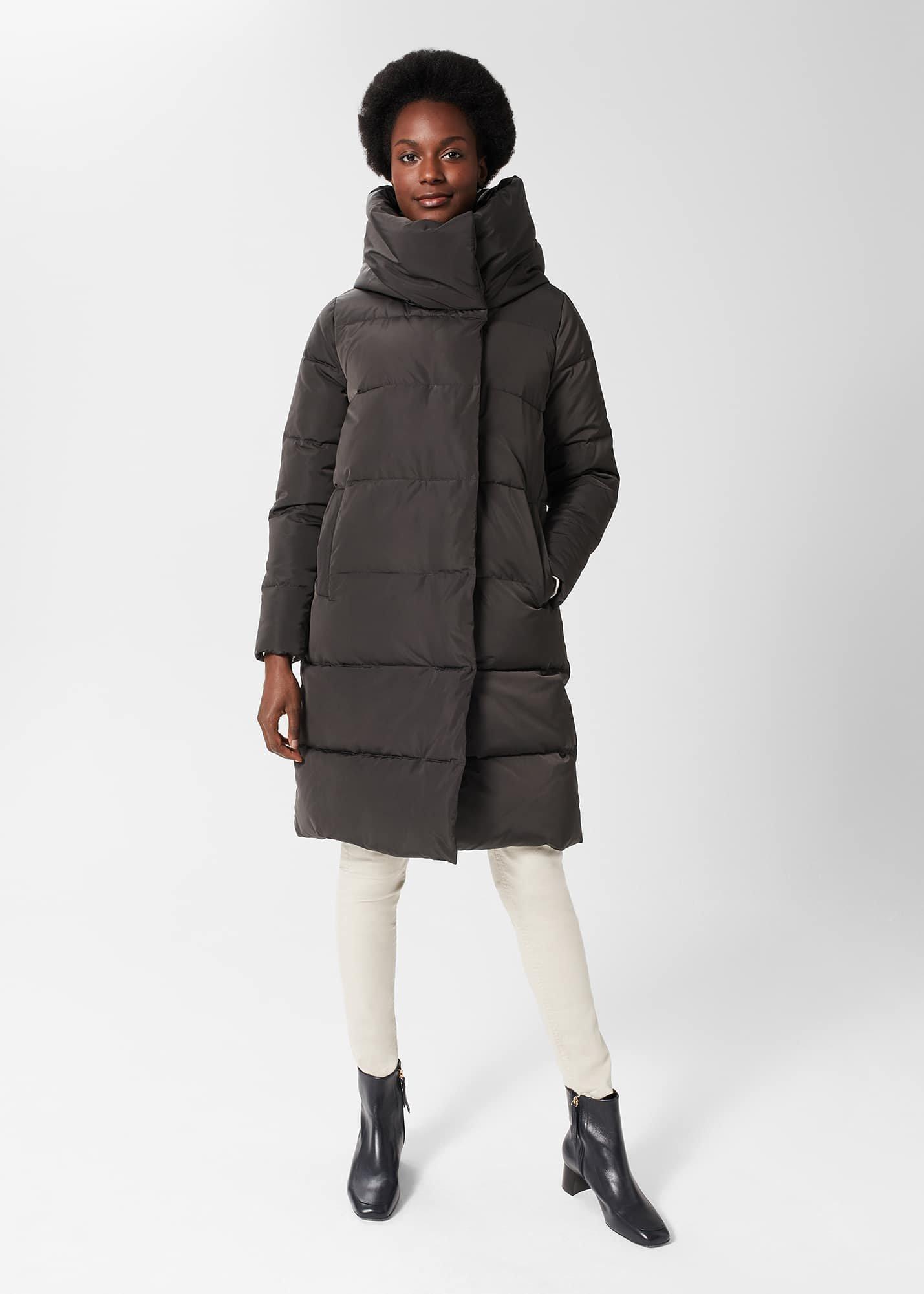 Petite Heather Puffer Coat, Charcoal, hi-res