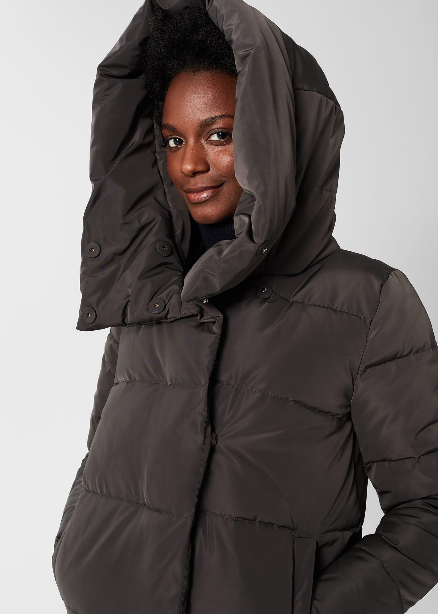 Petite Heather Puffer Coat, Charcoal, hi-res