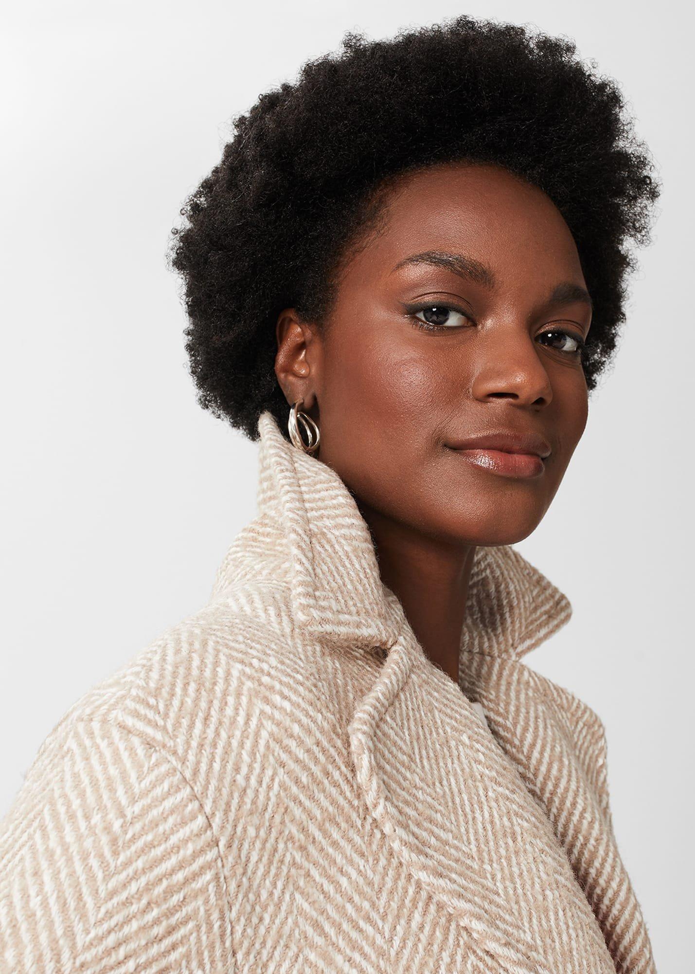 Carmen Coat With Wool , Biscuit Ivory, hi-res